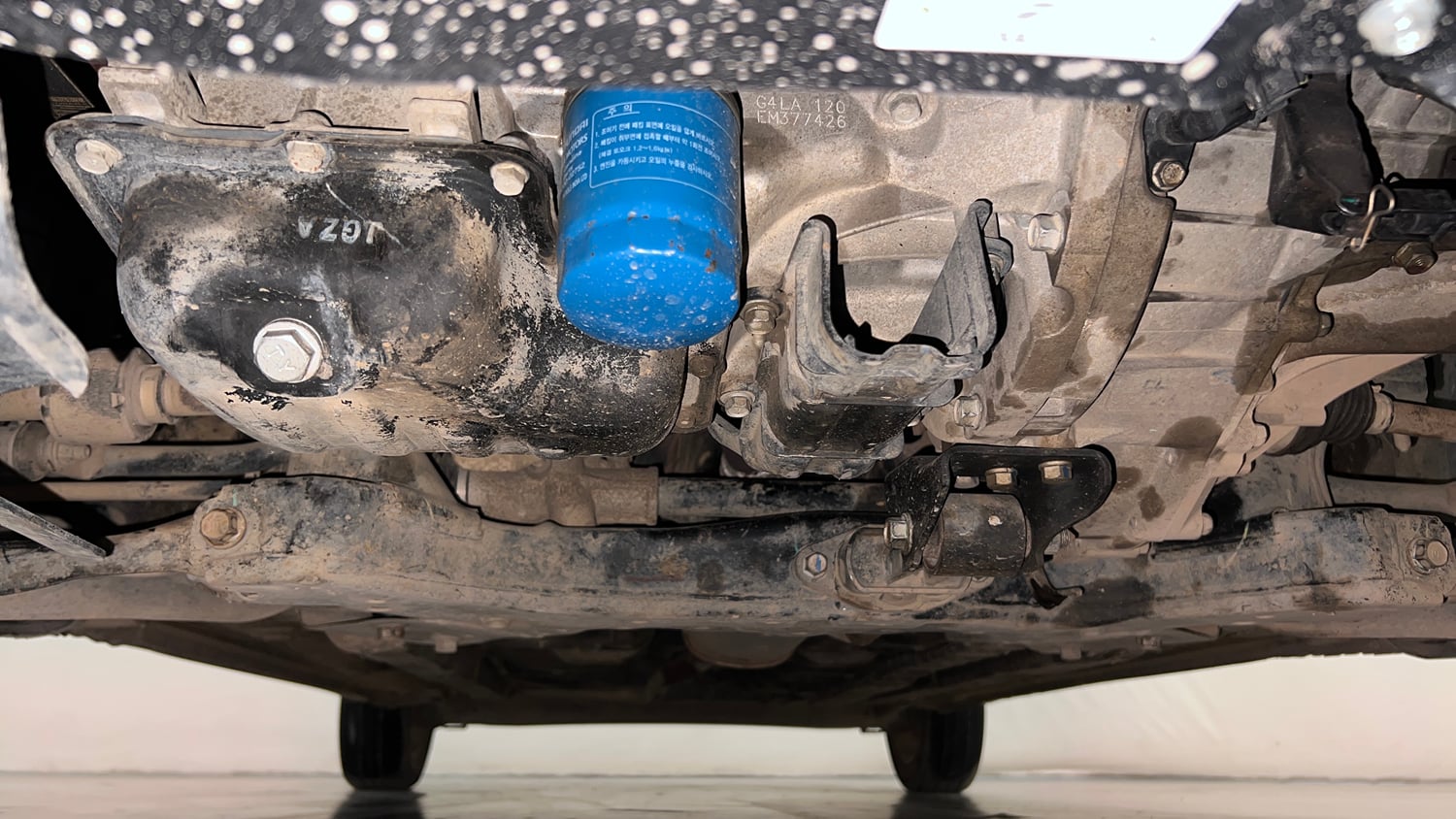 Used 2014 Hyundai Xcent S 1.2 Petrol Manual extra FRONT LEFT UNDERBODY VIEW