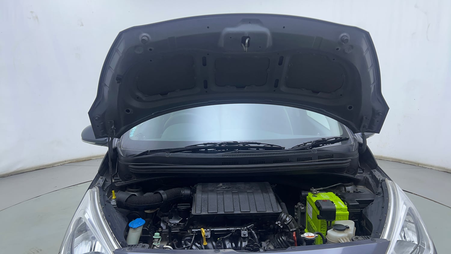 Used 2014 Hyundai Grand i10 Sportz AT 1.2 Kappa VTVT Petrol Automatic engine ENGINE & BONNET OPEN FRONT VIEW