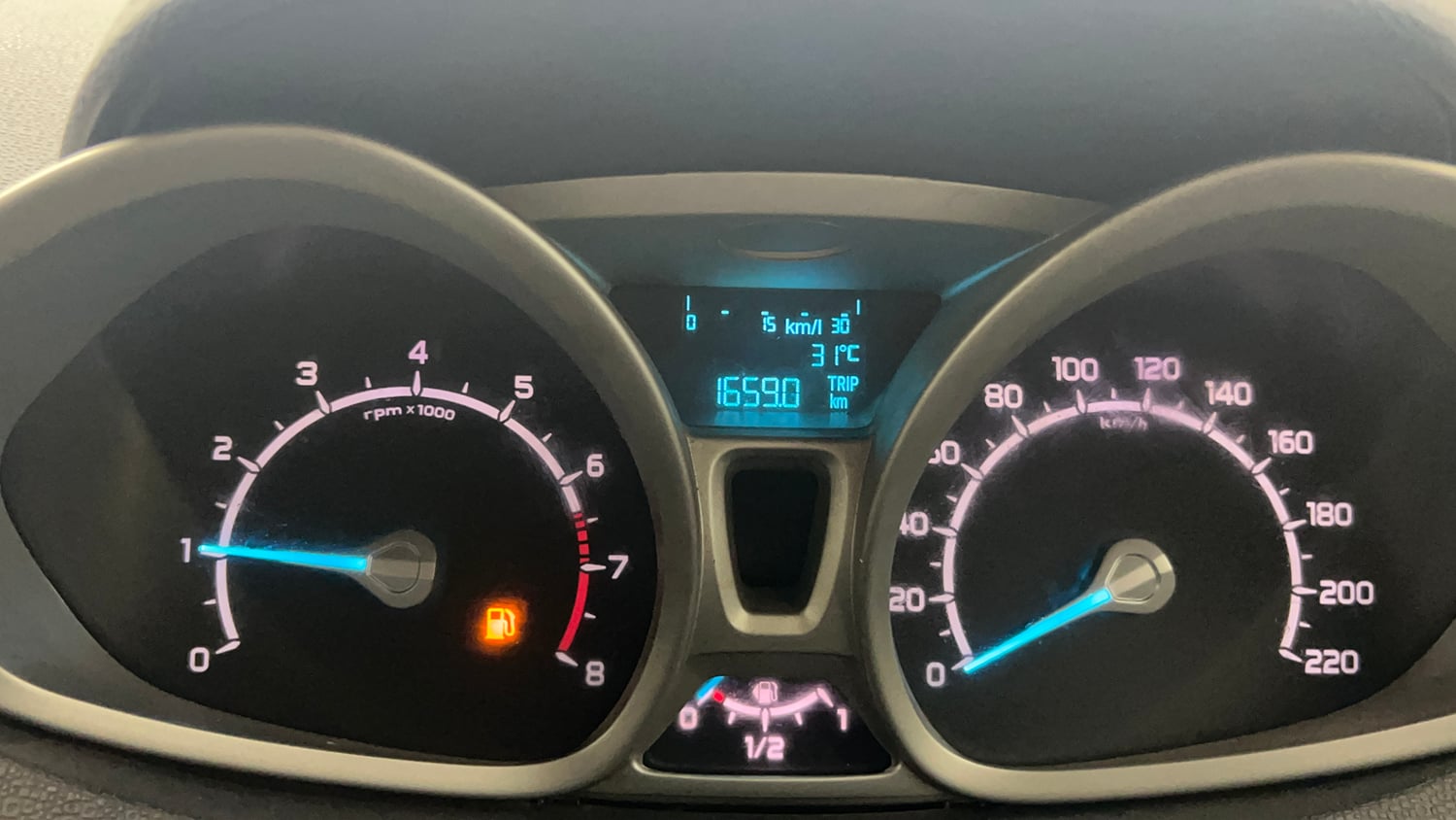 Used 2015 Ford EcoSport Titanium 1.0 Ecoboost (Opt) Petrol Manual interior CLUSTERMETER VIEW