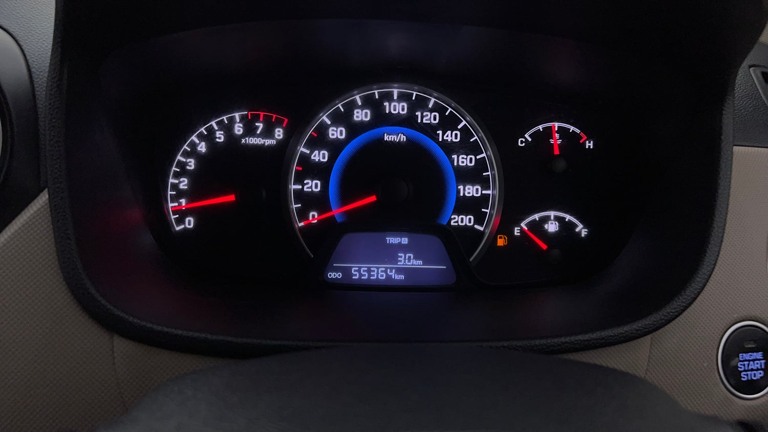 Used 2014 Hyundai Grand i10 Sportz 1.2 Kappa VTVT Petrol Manual interior CLUSTERMETER VIEW