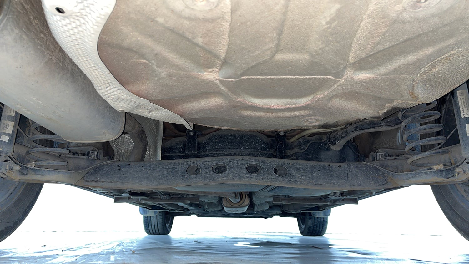 Used 2023 Volkswagen Virtus GT Plus 1.5 TSI EVO DSG Petrol Automatic extra REAR UNDERBODY VIEW (TAKEN FROM REAR)