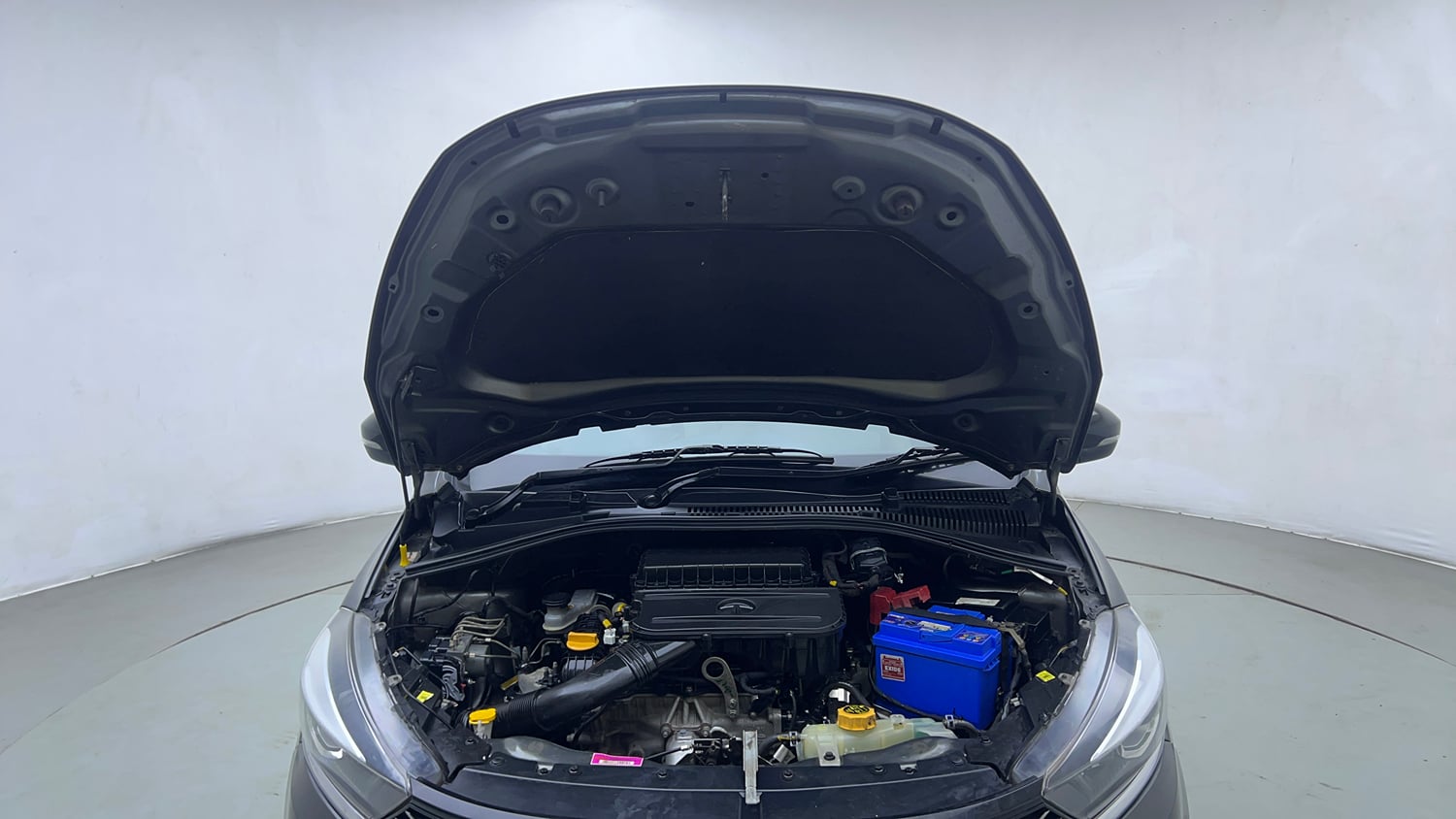 Used 2023 Tata Tigor XZA Plus Leatherette Pack Petrol Automatic engine ENGINE & BONNET OPEN FRONT VIEW