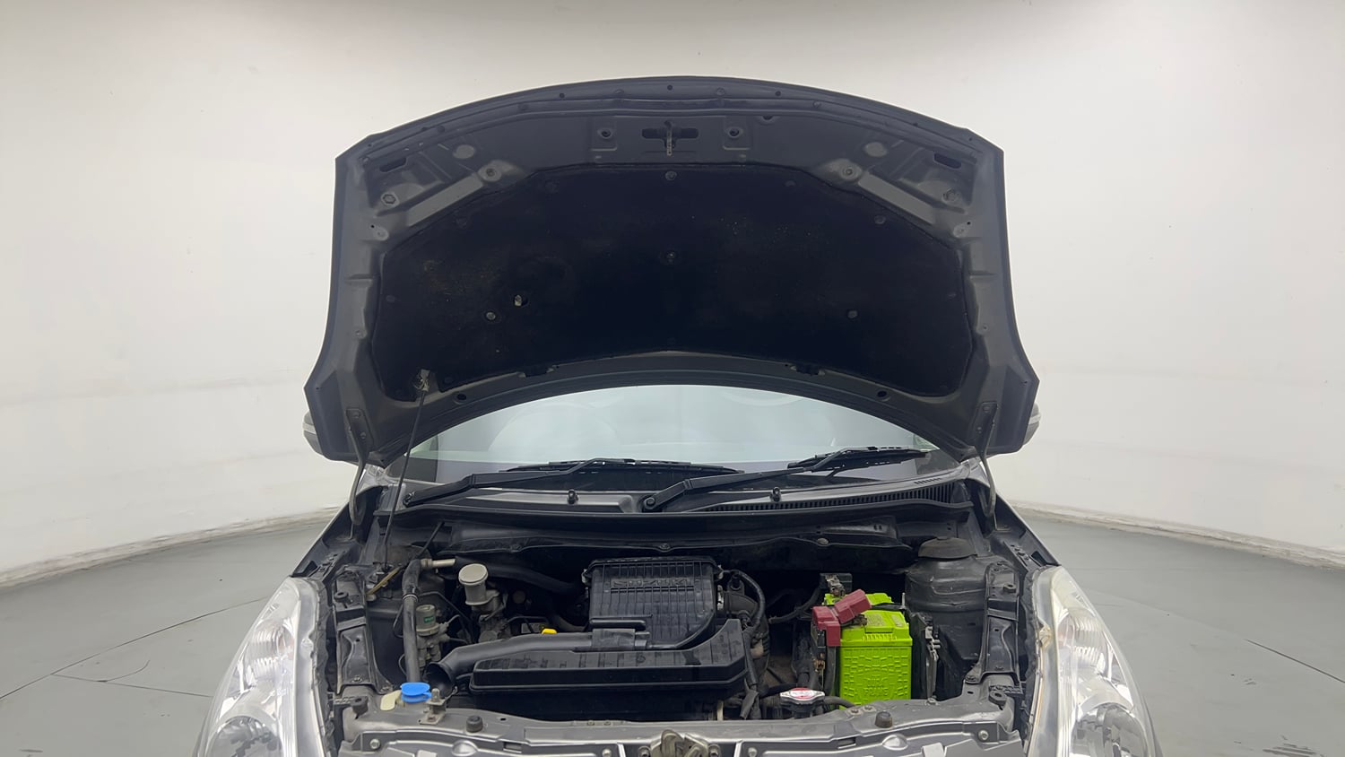 Used 2015 Maruti Suzuki Swift Lxi (O) Petrol Manual engine ENGINE & BONNET OPEN FRONT VIEW