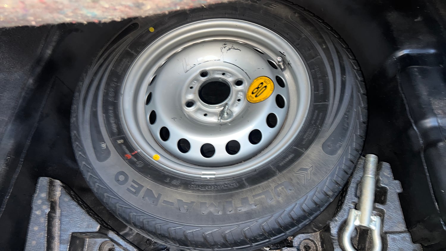 Used 2023 Tata Tigor XZA Plus Leatherette Pack Petrol Automatic tyres SPARE TYRE VIEW