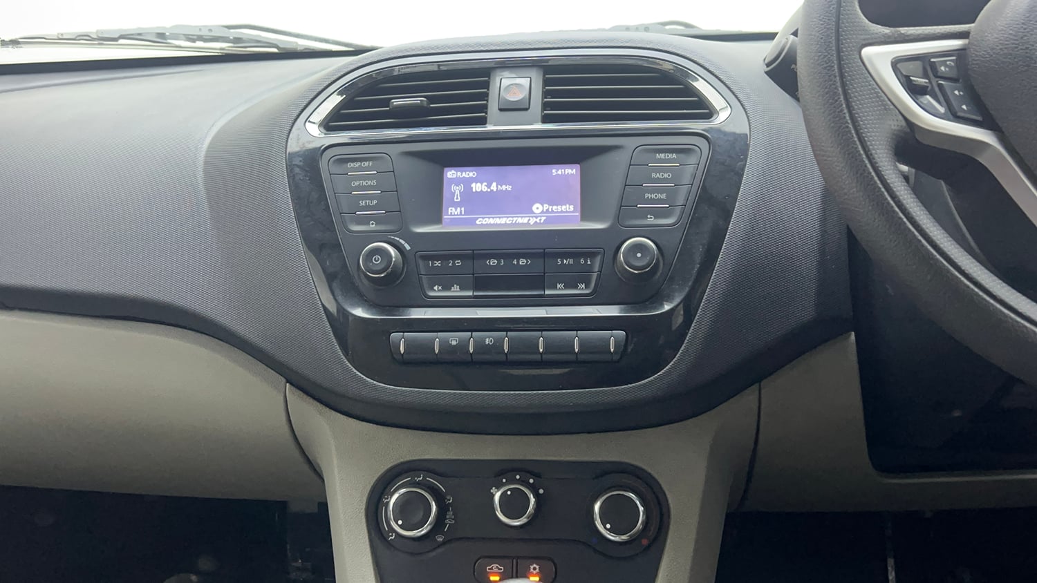 Used 2017 Tata Tiago Revotron XZA Petrol Automatic interior MUSIC SYSTEM & AC CONTROL VIEW