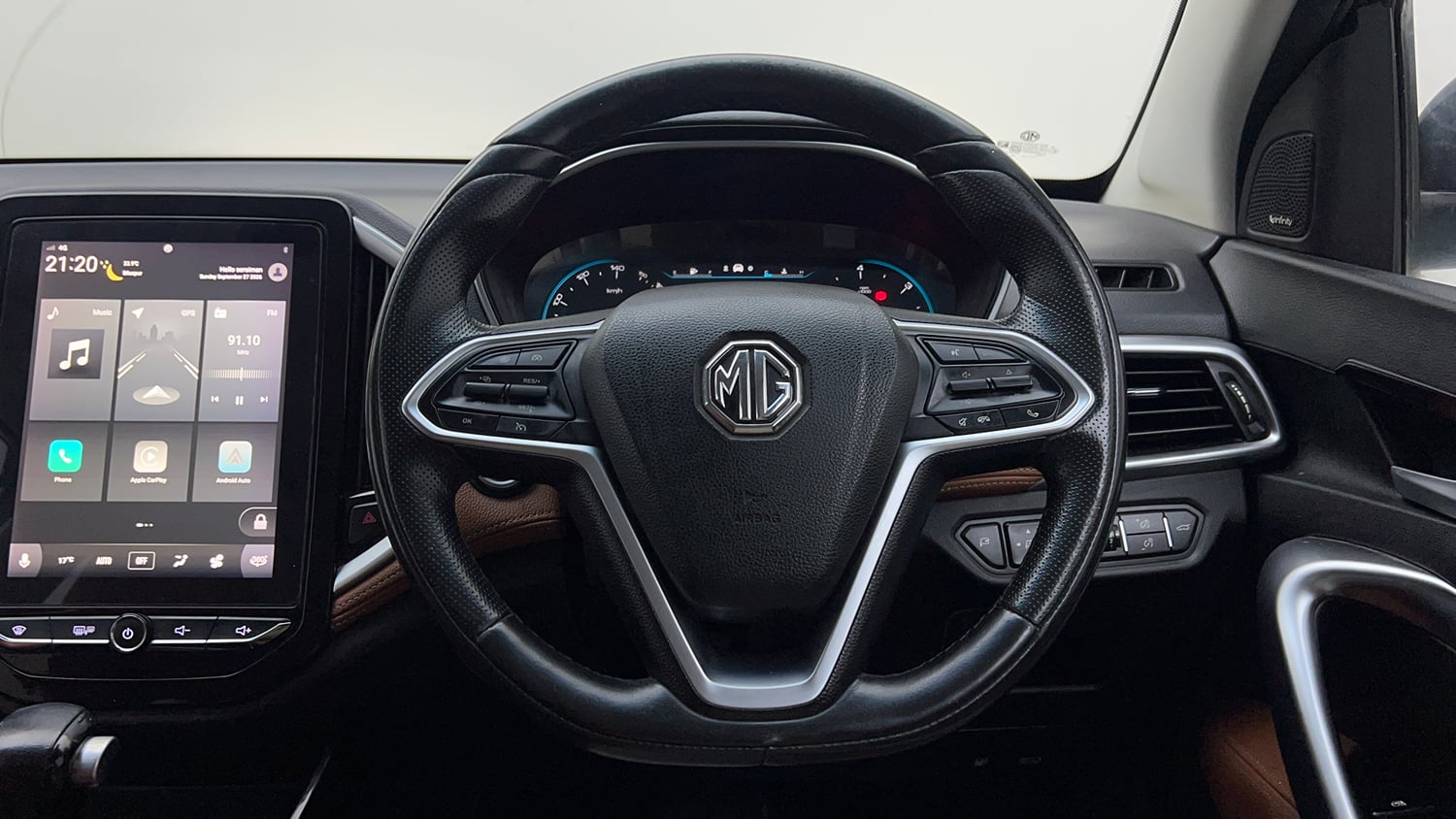 Used 2021 MG Motors Hector Plus Sharp 1.5 Petrol Turbo CVT 6-STR Petrol Automatic interior STEERING VIEW