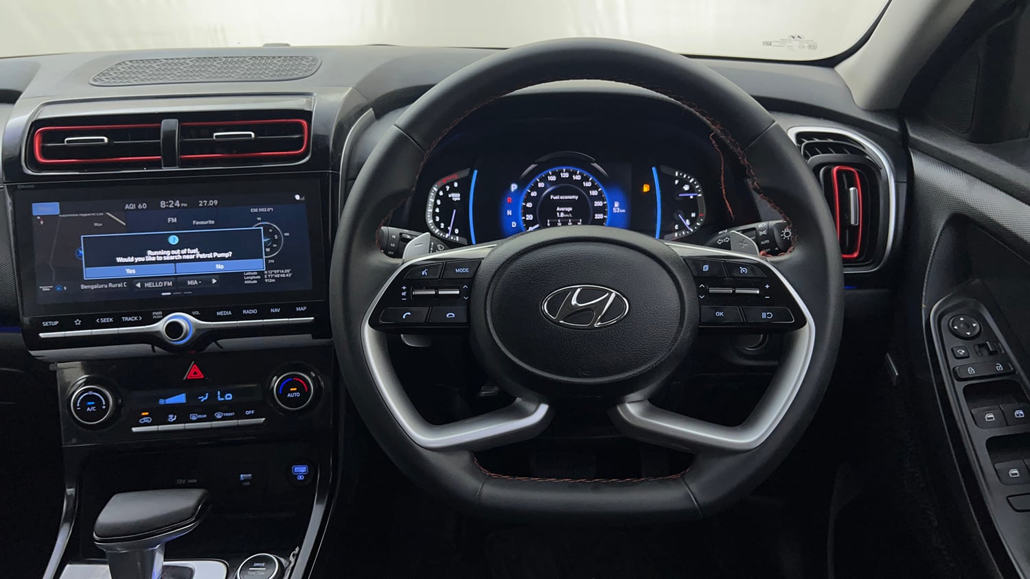 Used 2022 Hyundai Creta SX (O) 1.5 Petrol IVT Knight Petrol Automatic interior STEERING VIEW