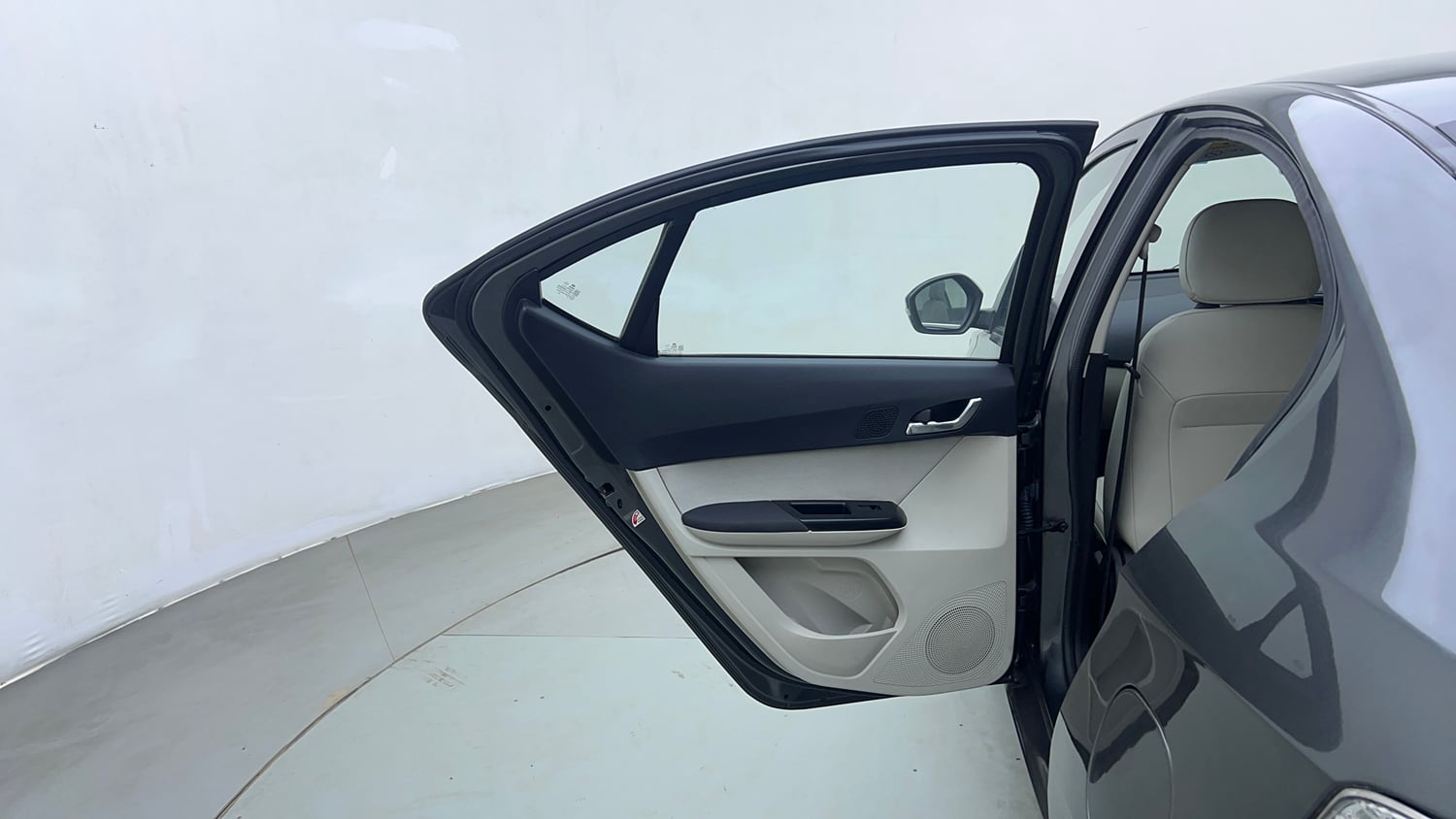 Used 2023 Tata Tigor XZA Plus Leatherette Pack Petrol Automatic interior LEFT REAR DOOR OPEN VIEW