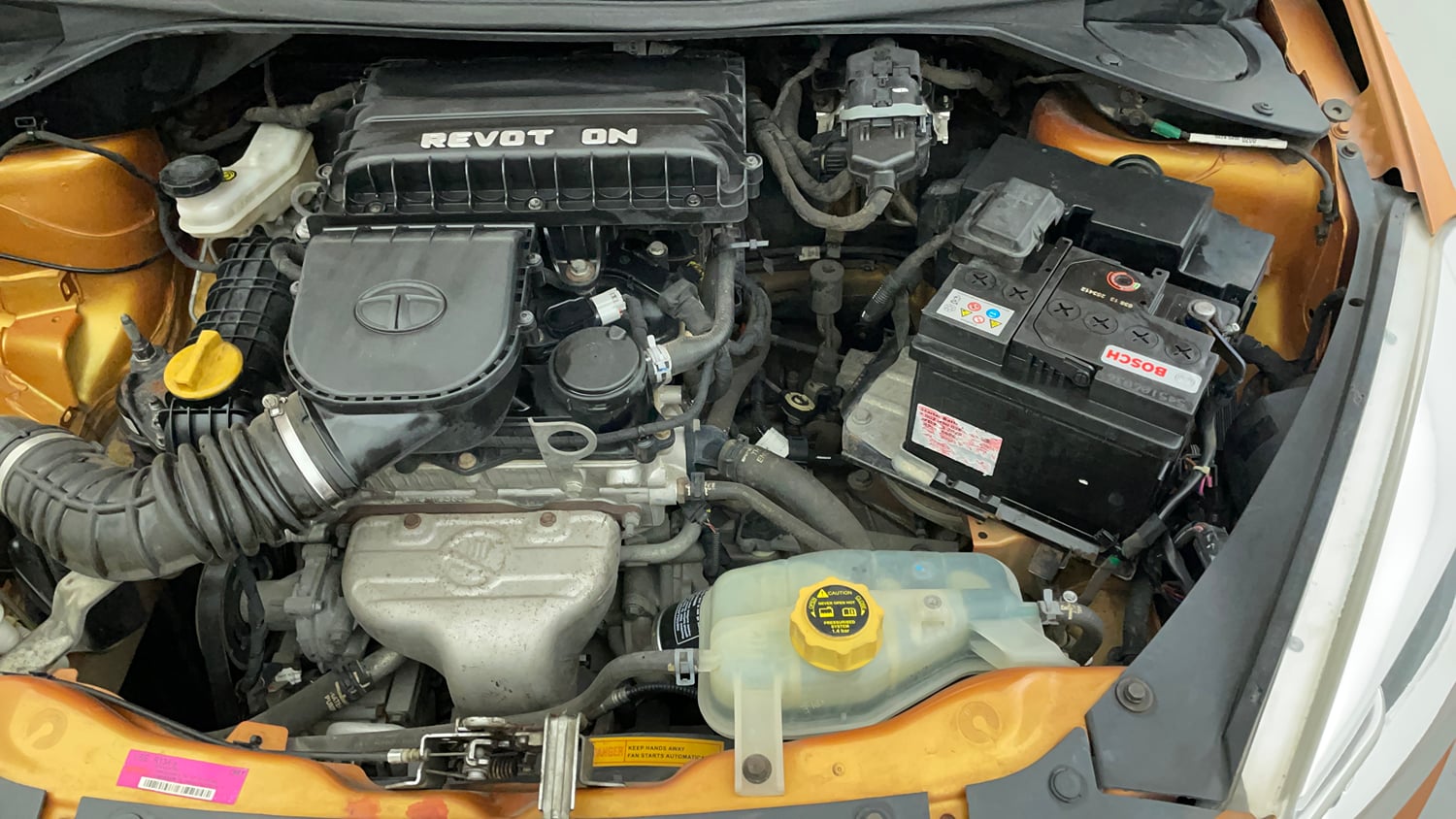 Used 2017 Tata Tiago Revotron XM Petrol Manual engine ENGINE LEFT SIDE VIEW