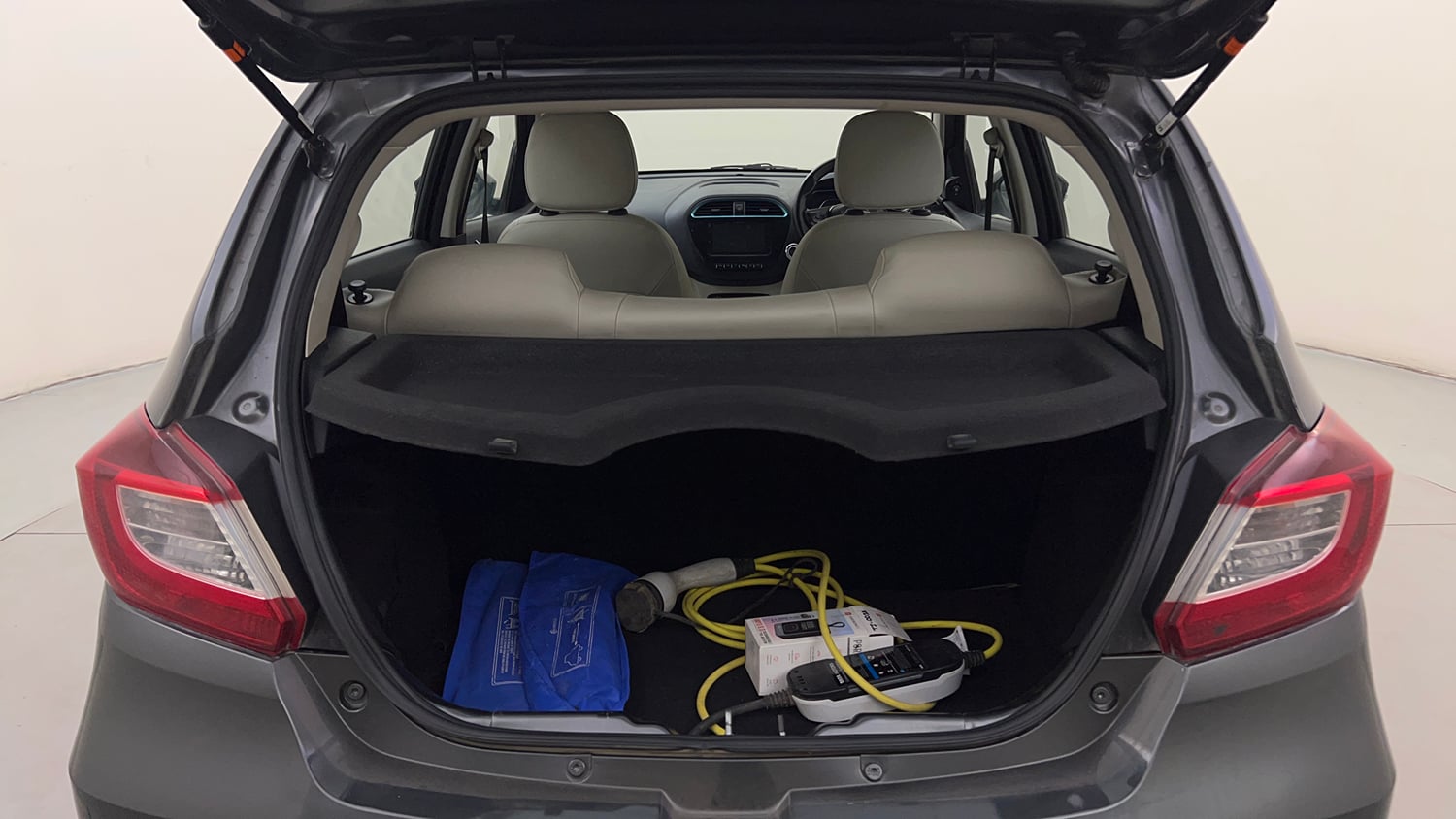 Used 2023 Tata Tiago EV XZ Plus Tech LUX Long Range Electric Automatic interior DICKY INSIDE VIEW