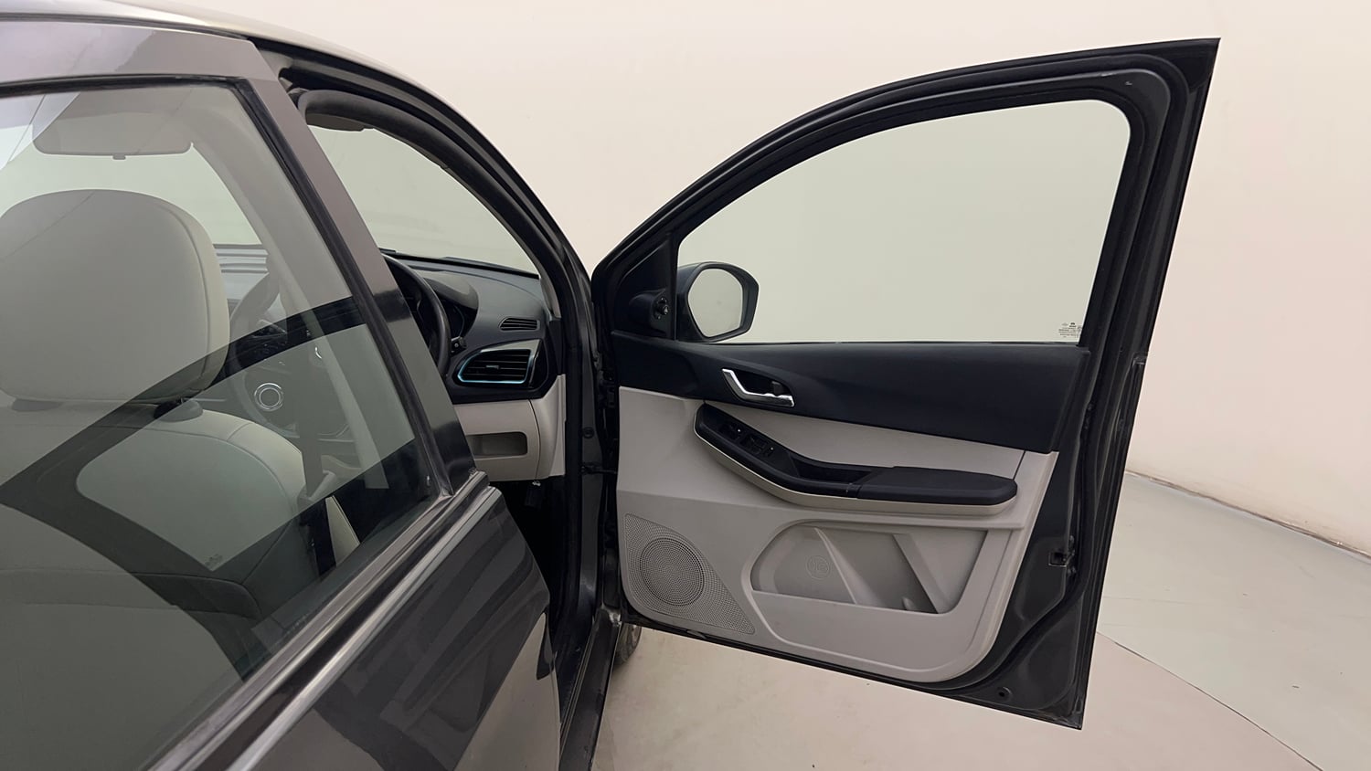 Used 2023 Tata Tiago EV XZ Plus Tech LUX Long Range Electric Automatic interior RIGHT FRONT DOOR OPEN VIEW