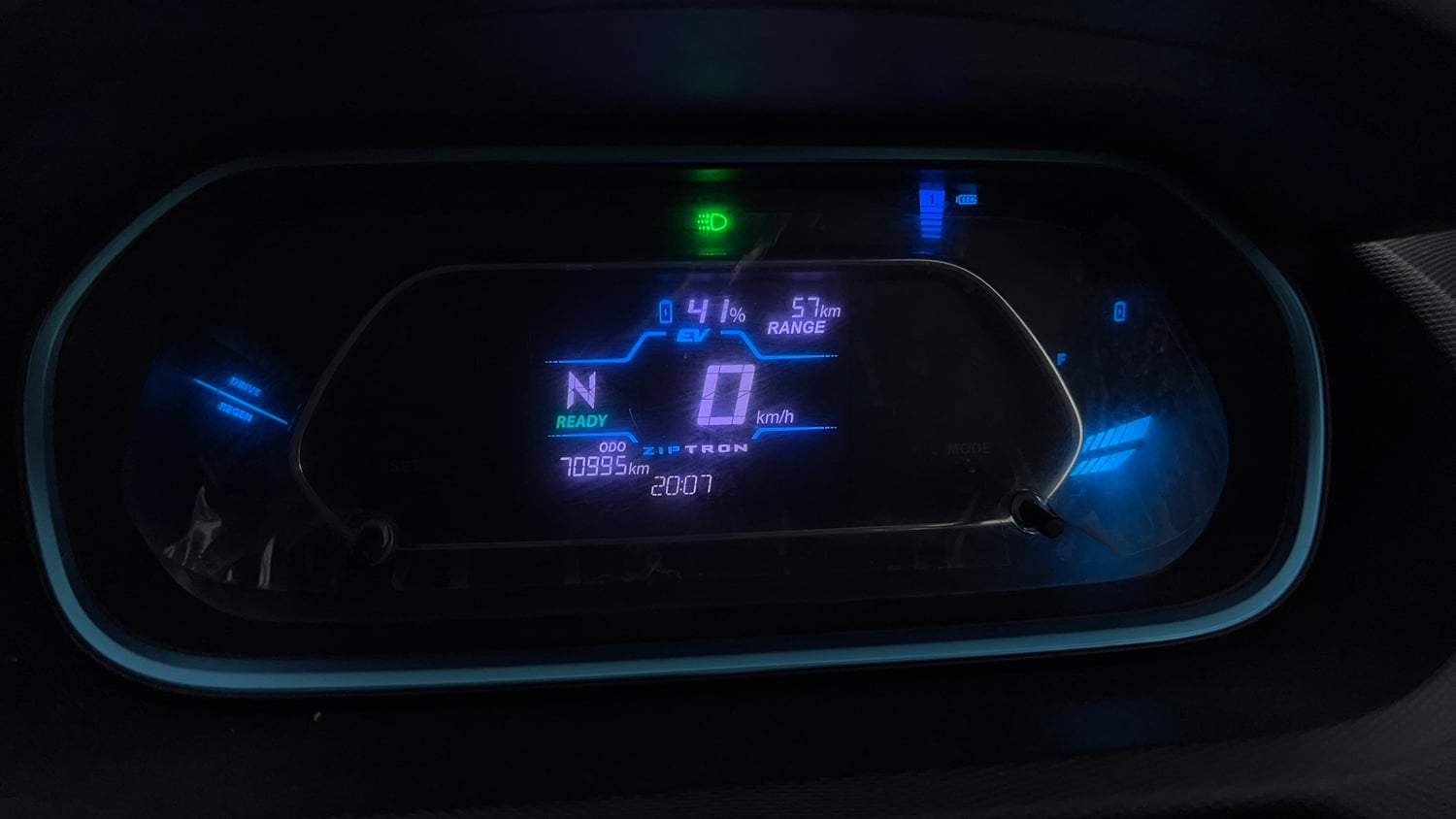 Used 2023 Tata Tiago EV XZ Plus Tech LUX Long Range Electric Automatic interior CLUSTERMETER VIEW