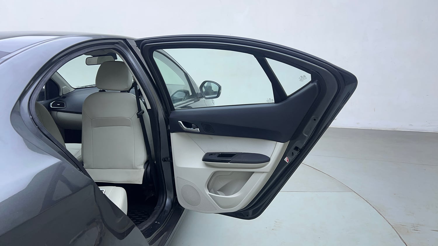 Used 2023 Tata Tigor XZA Plus Leatherette Pack Petrol Automatic interior RIGHT REAR DOOR OPEN VIEW