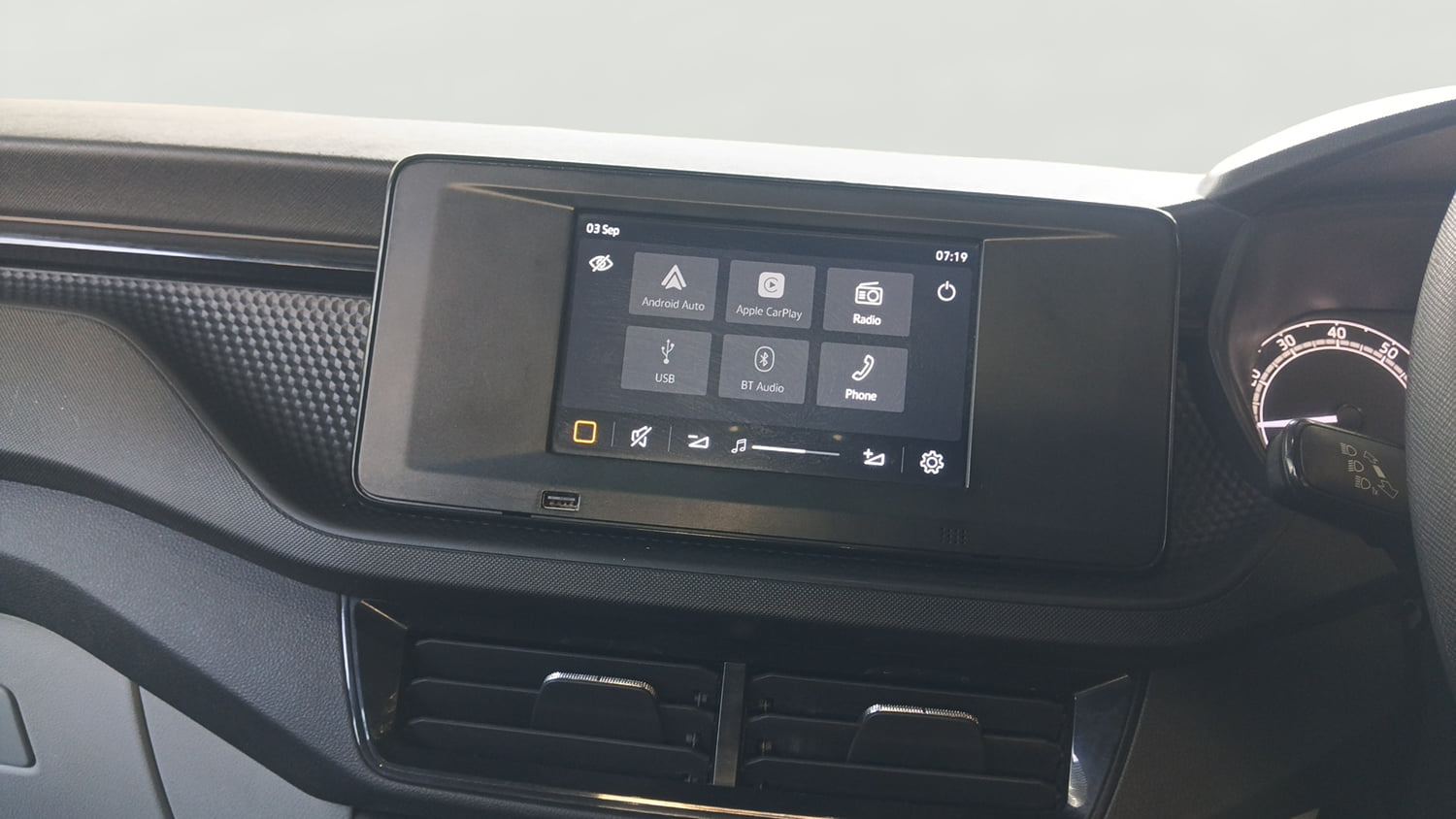 Used 2021 Skoda Kushaq Active 1.0 TSI MT Petrol Manual interior MUSIC SYSTEM & AC CONTROL VIEW
