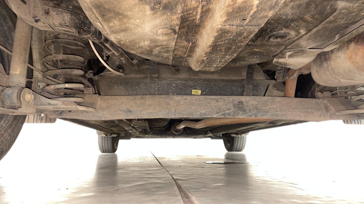 Used 2022 Hyundai Aura S 1.2 CNG Cng Manual extra REAR UNDERBODY VIEW (TAKEN FROM REAR)