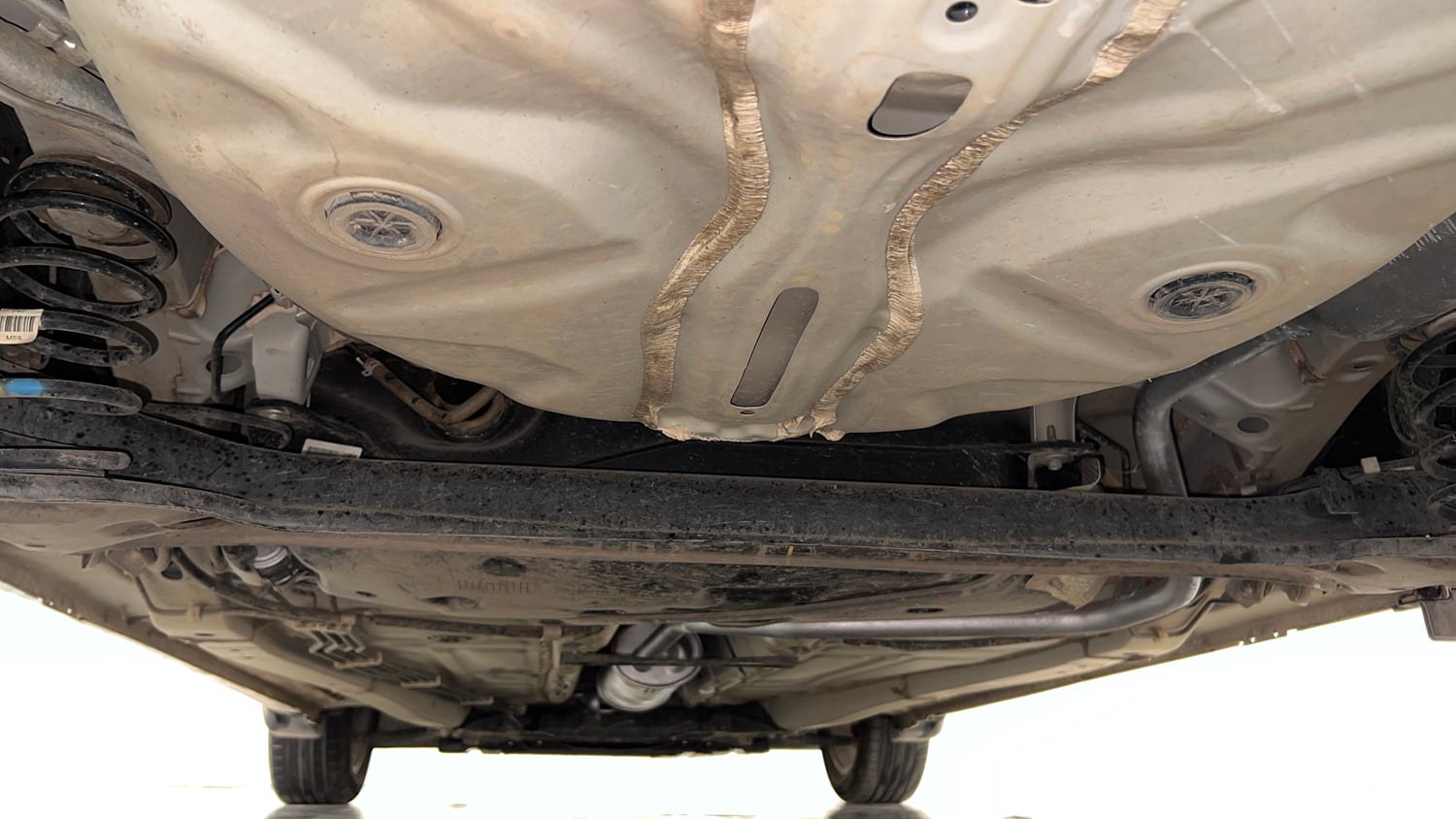 Used 2021 Toyota Glanza V CVT Petrol Automatic extra REAR UNDERBODY VIEW (TAKEN FROM REAR)