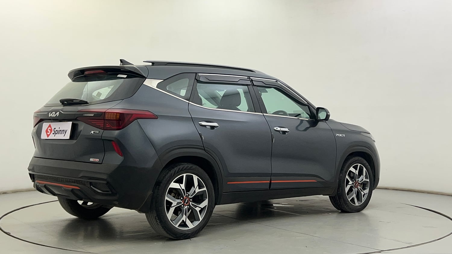 Used 2022 Kia Seltos X Line 1.4 DCT Petrol Automatic exterior RIGHT REAR CORNER VIEW