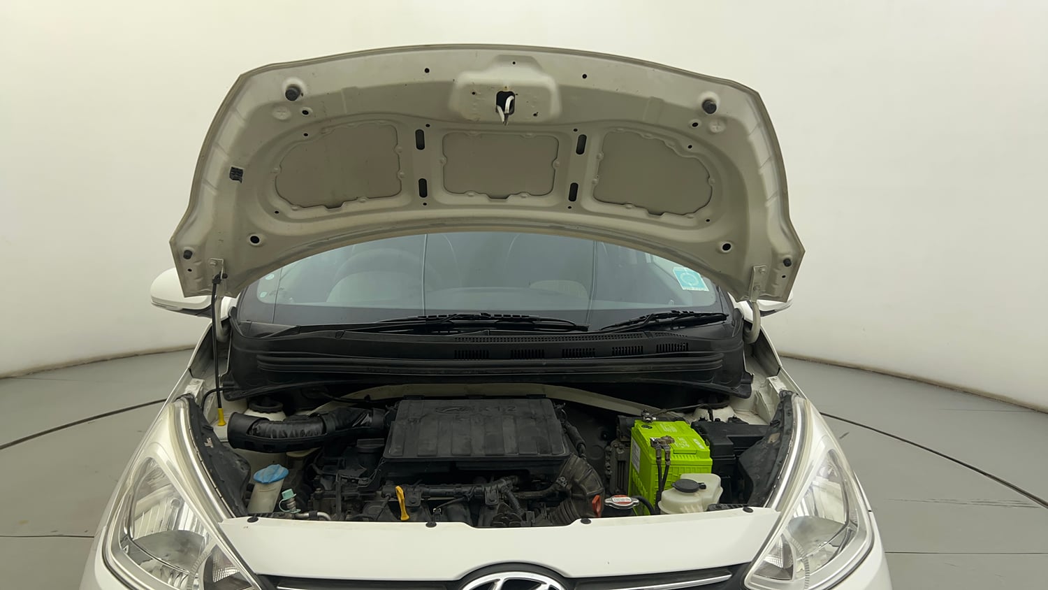 Used 2015 Hyundai Grand i10 Asta AT 1.2 Kappa VTVT Petrol Automatic engine ENGINE & BONNET OPEN FRONT VIEW