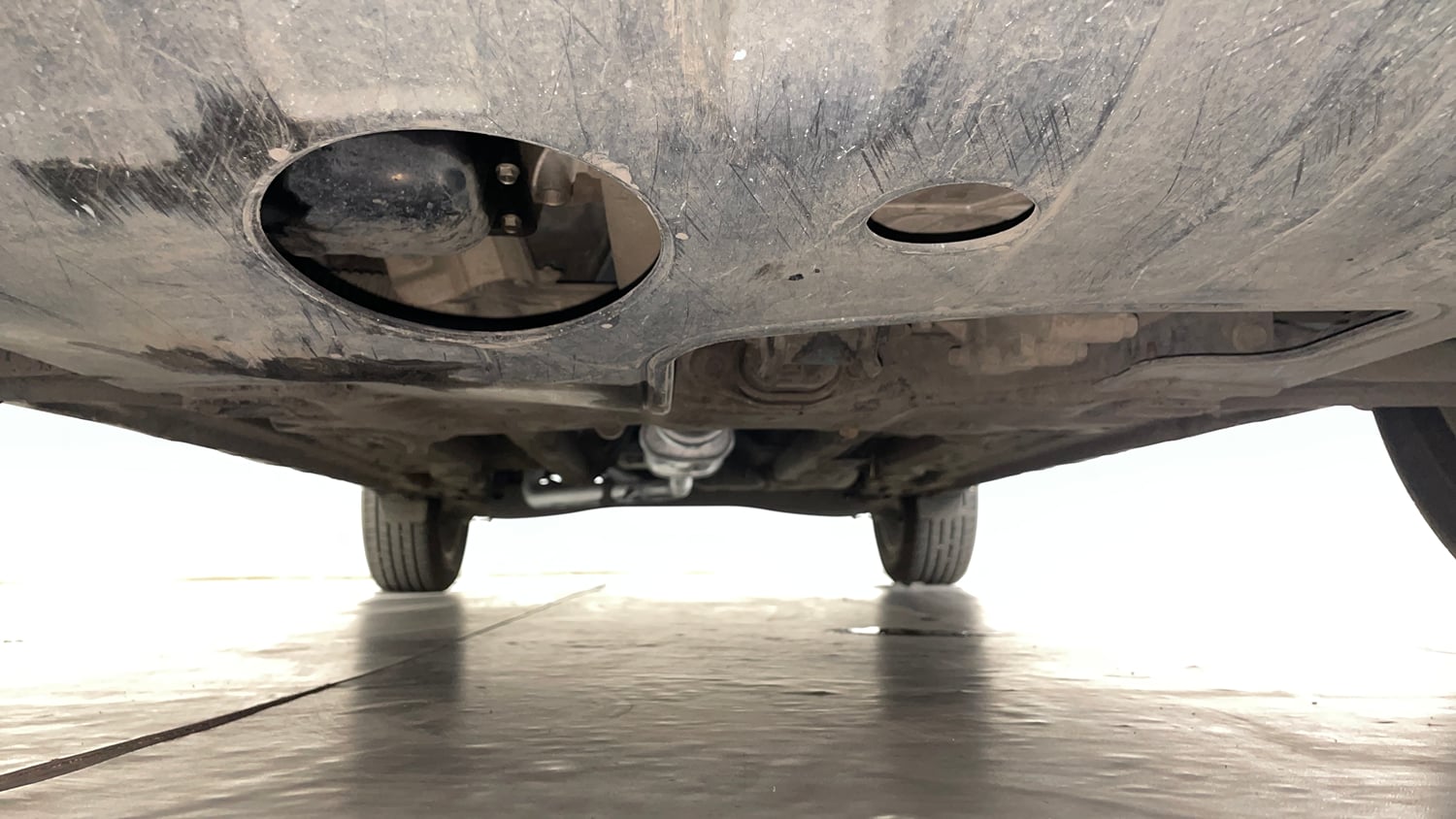 Used 2022 Hyundai Creta SX (O) 1.4 Turbo 7 DCT Petrol Automatic extra FRONT LEFT UNDERBODY VIEW