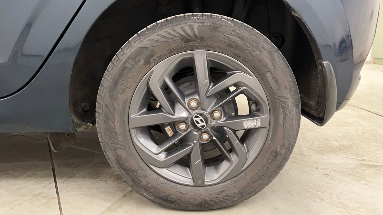Used 2022 Hyundai Grand i10 Nios Sportz 1.2 Kappa VTVT Petrol Manual tyres LEFT REAR TYRE RIM VIEW