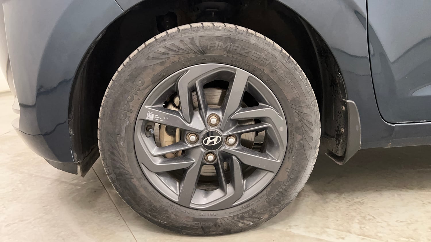 Used 2022 Hyundai Grand i10 Nios Sportz 1.2 Kappa VTVT Petrol Manual tyres LEFT FRONT TYRE RIM VIEW