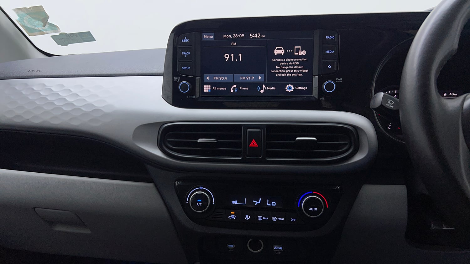 Used 2023 Hyundai Grand i10 Nios Sportz 1.2 Kappa VTVT Petrol Manual interior MUSIC SYSTEM & AC CONTROL VIEW
