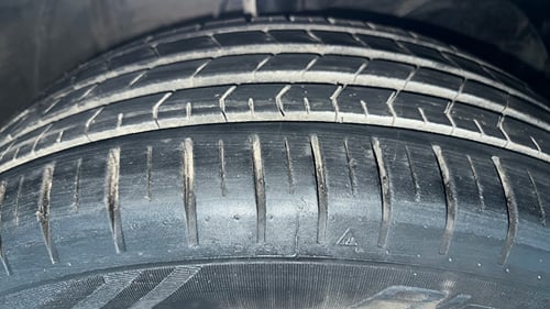 Used 2024 Toyota Glanza G Petrol Manual tyres RIGHT FRONT TYRE TREAD VIEW