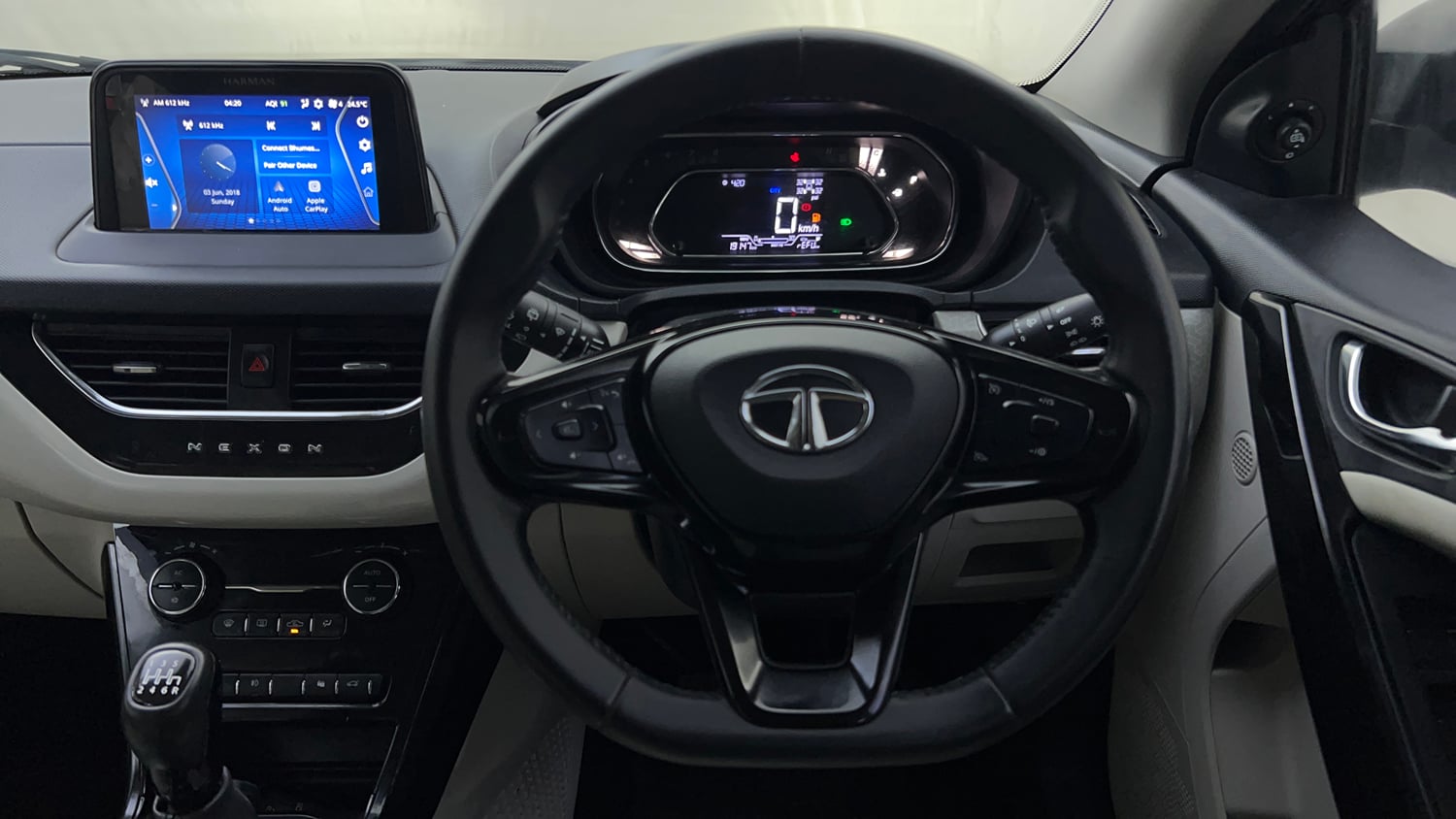 Used 2023 Tata Nexon XZ Plus LUXS Dual Tone Petrol Manual interior STEERING VIEW
