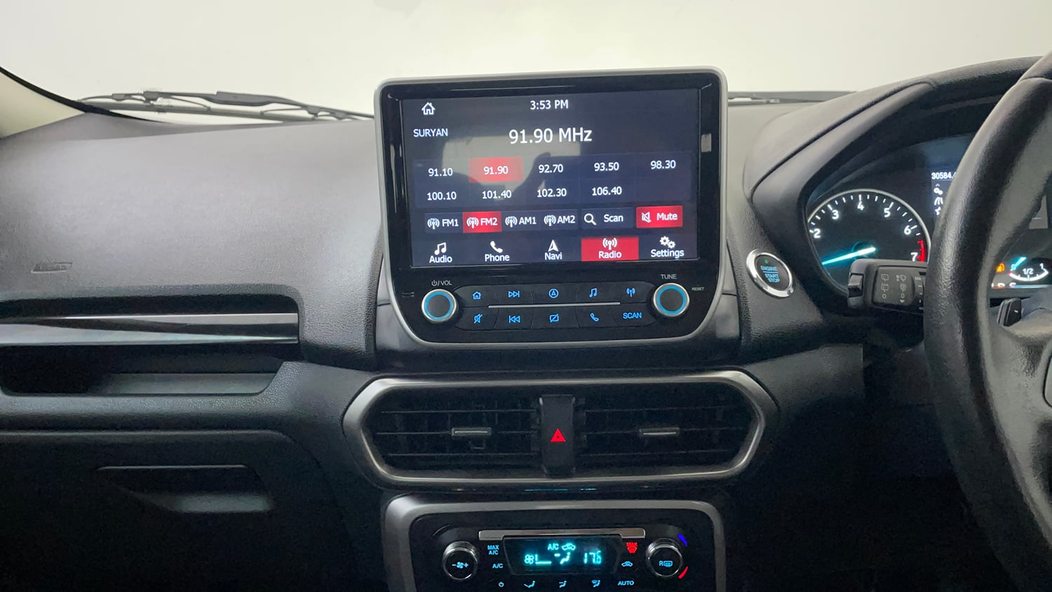 Used 2020 Ford EcoSport Titanium + 1.5L Ti-VCT AT Petrol Automatic interior MUSIC SYSTEM & AC CONTROL VIEW