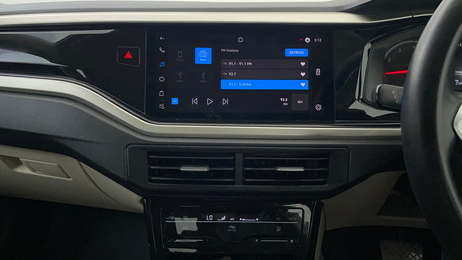 Used 2023 Volkswagen Virtus Highline 1.0 TSI AT Petrol Automatic interior MUSIC SYSTEM & AC CONTROL VIEW