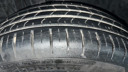 Used 2024 Toyota Glanza G Petrol Manual tyres RIGHT REAR TYRE TREAD VIEW