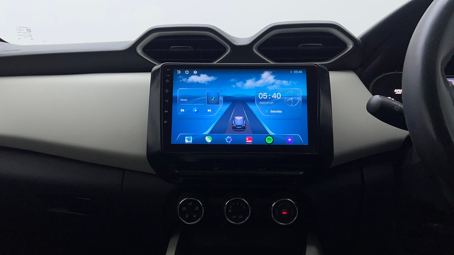 Used 2023 Nissan Magnite XE Petrol Manual interior MUSIC SYSTEM & AC CONTROL VIEW