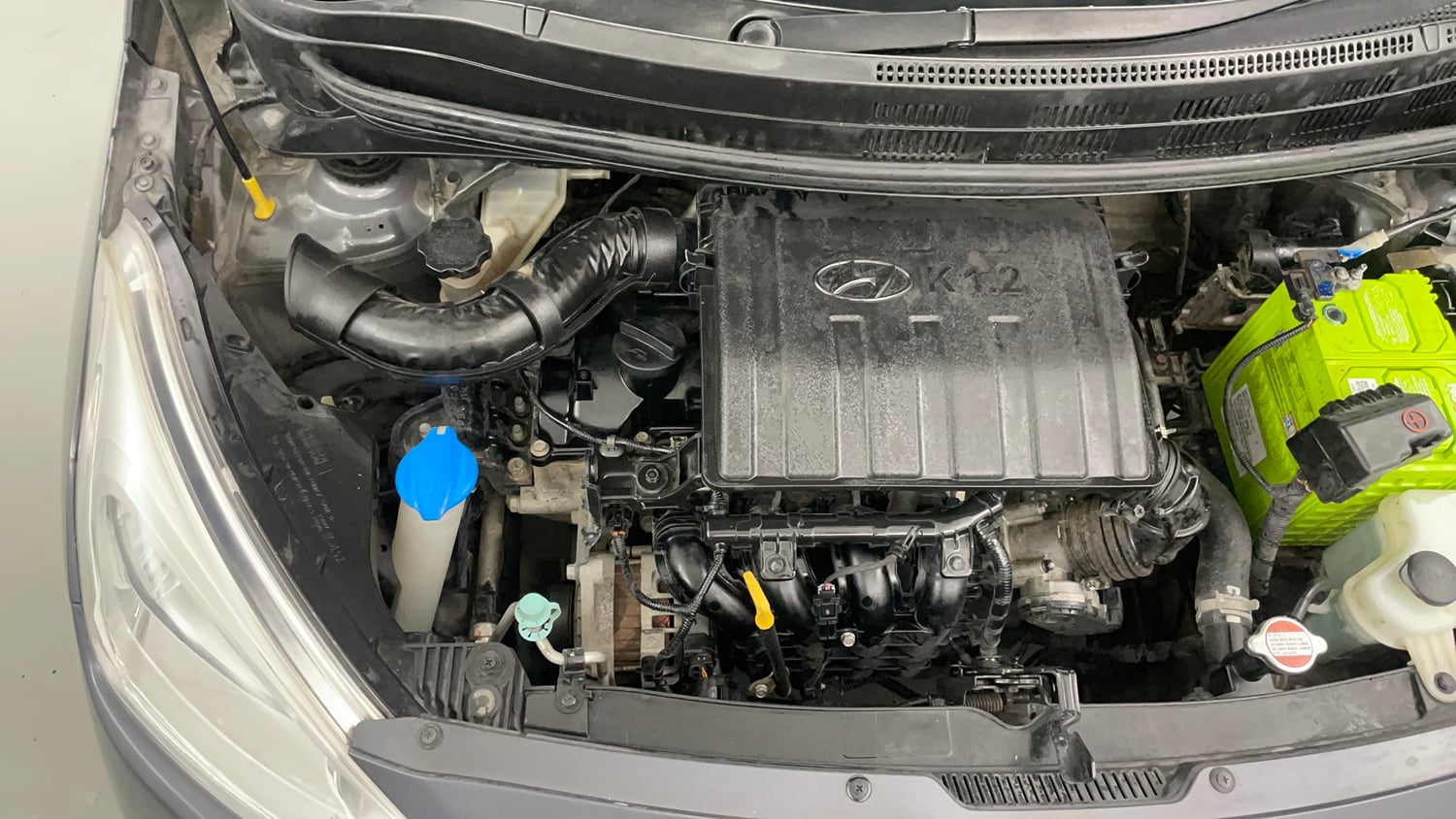 Used 2017 Hyundai Grand i10 Sportz (O) 1.2 Kappa VTVT Petrol Manual engine ENGINE RIGHT SIDE VIEW