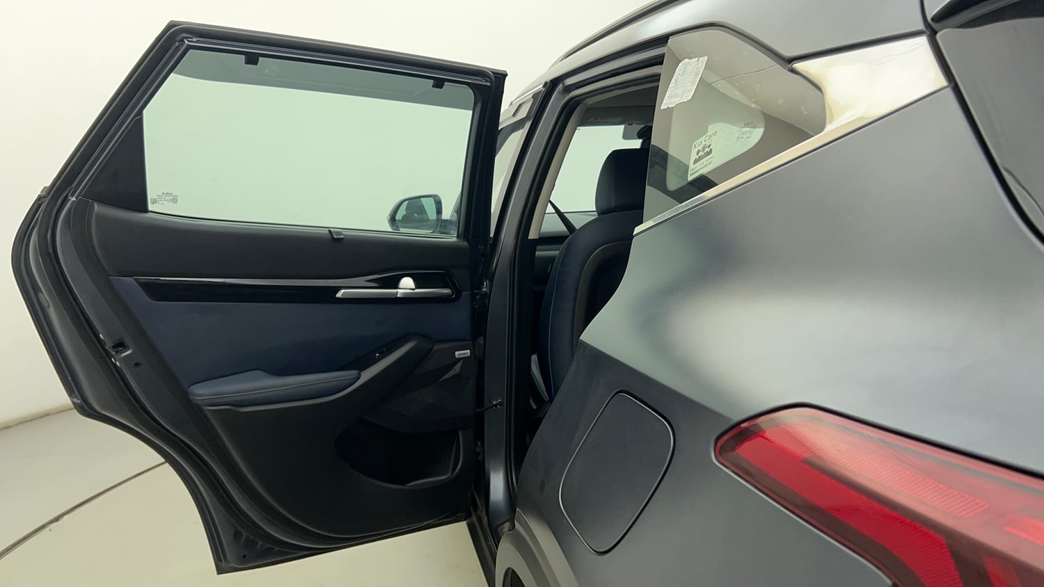 Used 2022 Kia Seltos X Line 1.4 DCT Petrol Automatic interior LEFT REAR DOOR OPEN VIEW