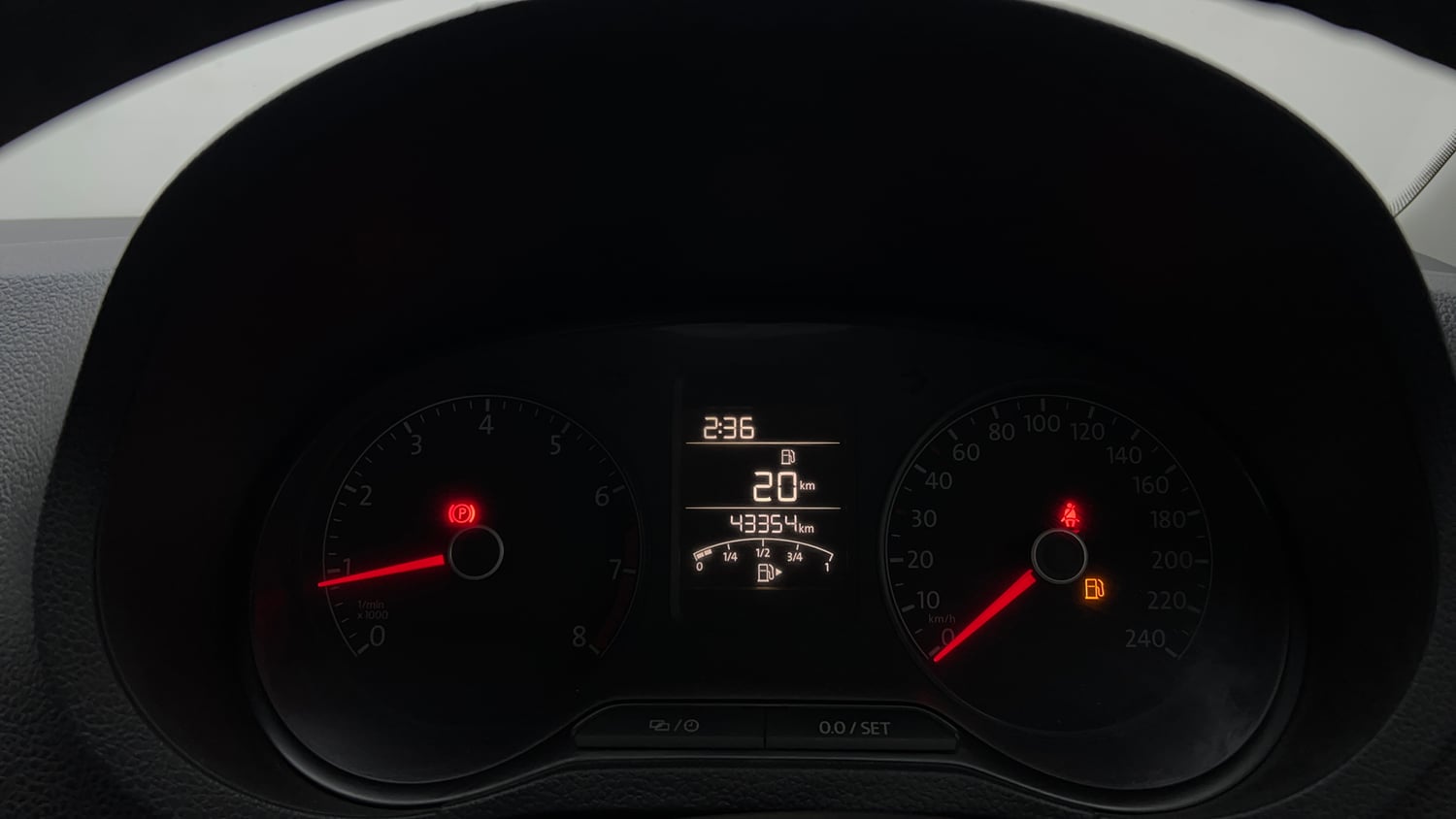 Used 2022 Volkswagen Polo Comfortline 1.0L MPI Petrol Manual interior CLUSTERMETER VIEW