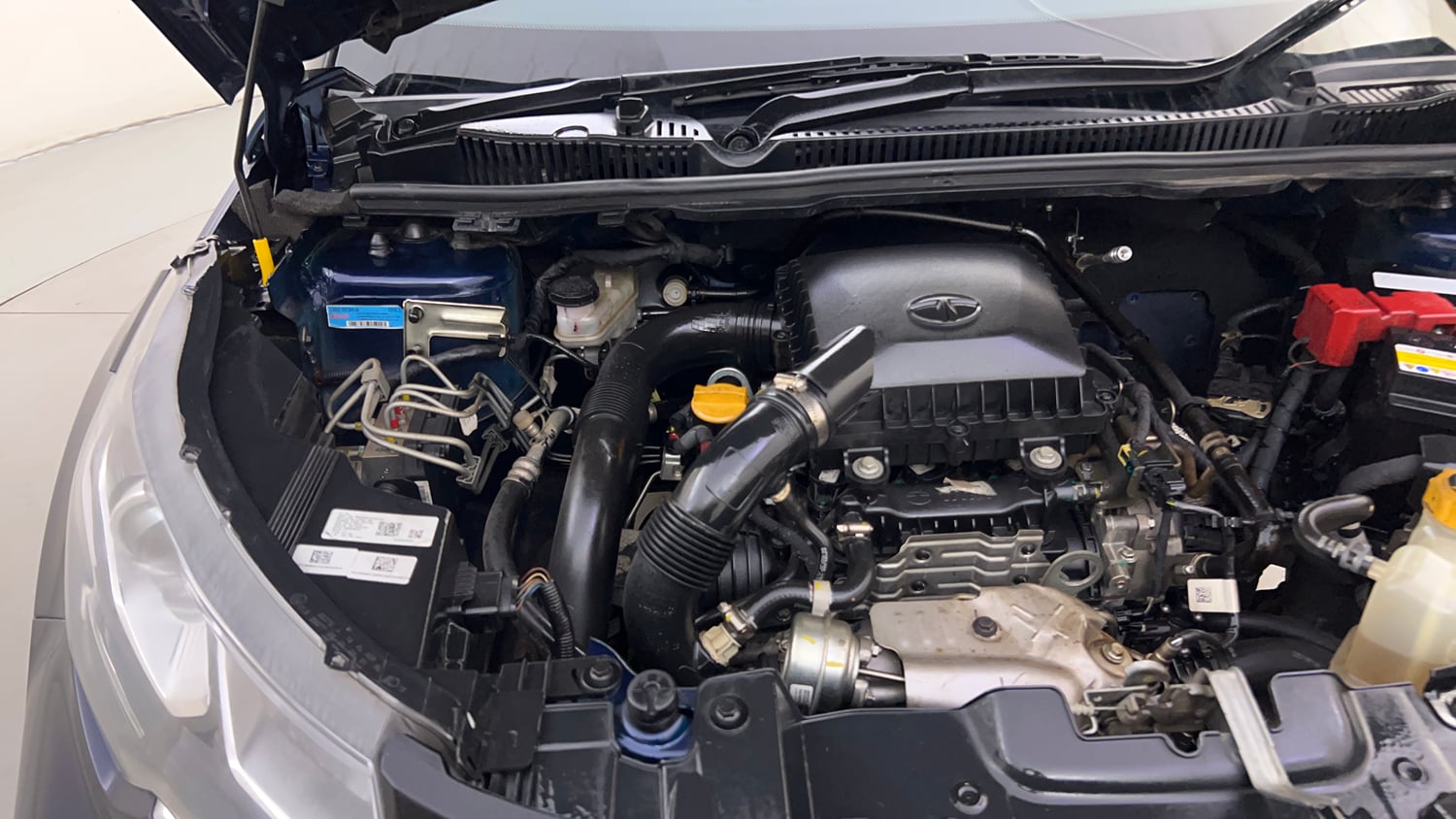 Used 2023 Tata Nexon XZ Plus LUXS Dual Tone Petrol Manual engine ENGINE RIGHT SIDE HINGE & APRON VIEW