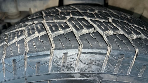 Used 2024 Mahindra Thar LX Hard Top Petrol MT 4WD Petrol Manual tyres LEFT FRONT TYRE TREAD VIEW