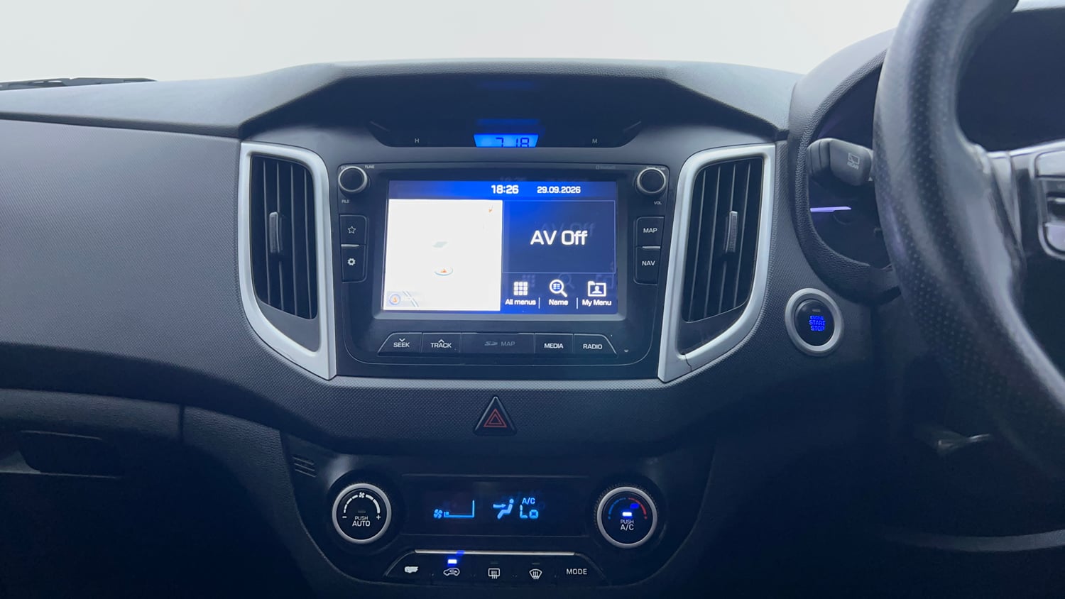 Used 2019 Hyundai Creta SX 1.6 Dual Tone Petrol Petrol Manual interior MUSIC SYSTEM & AC CONTROL VIEW