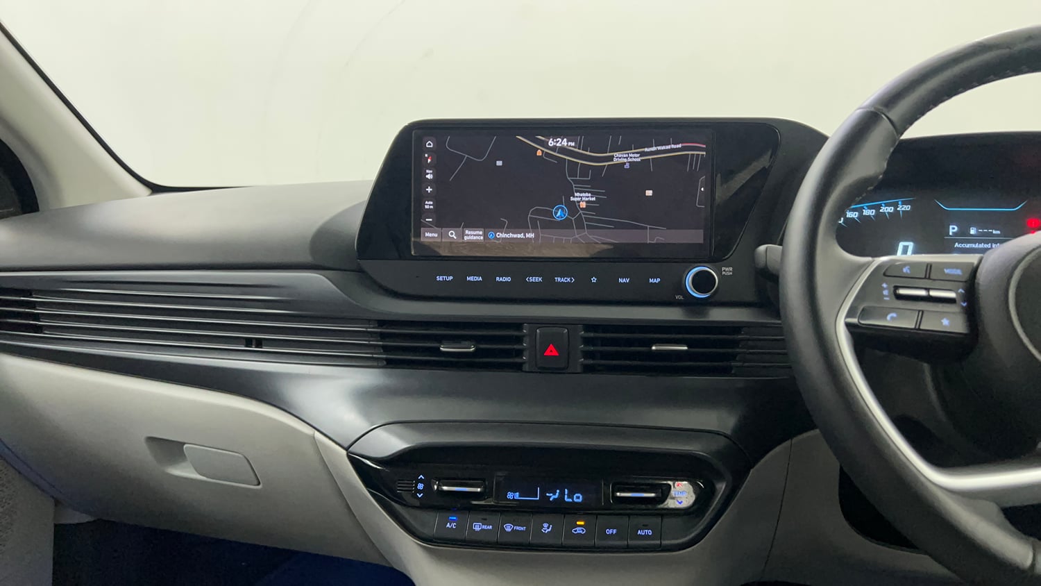 Used 2023 Hyundai New i20 Asta (O) 1.2 IVT Petrol Automatic interior MUSIC SYSTEM & AC CONTROL VIEW
