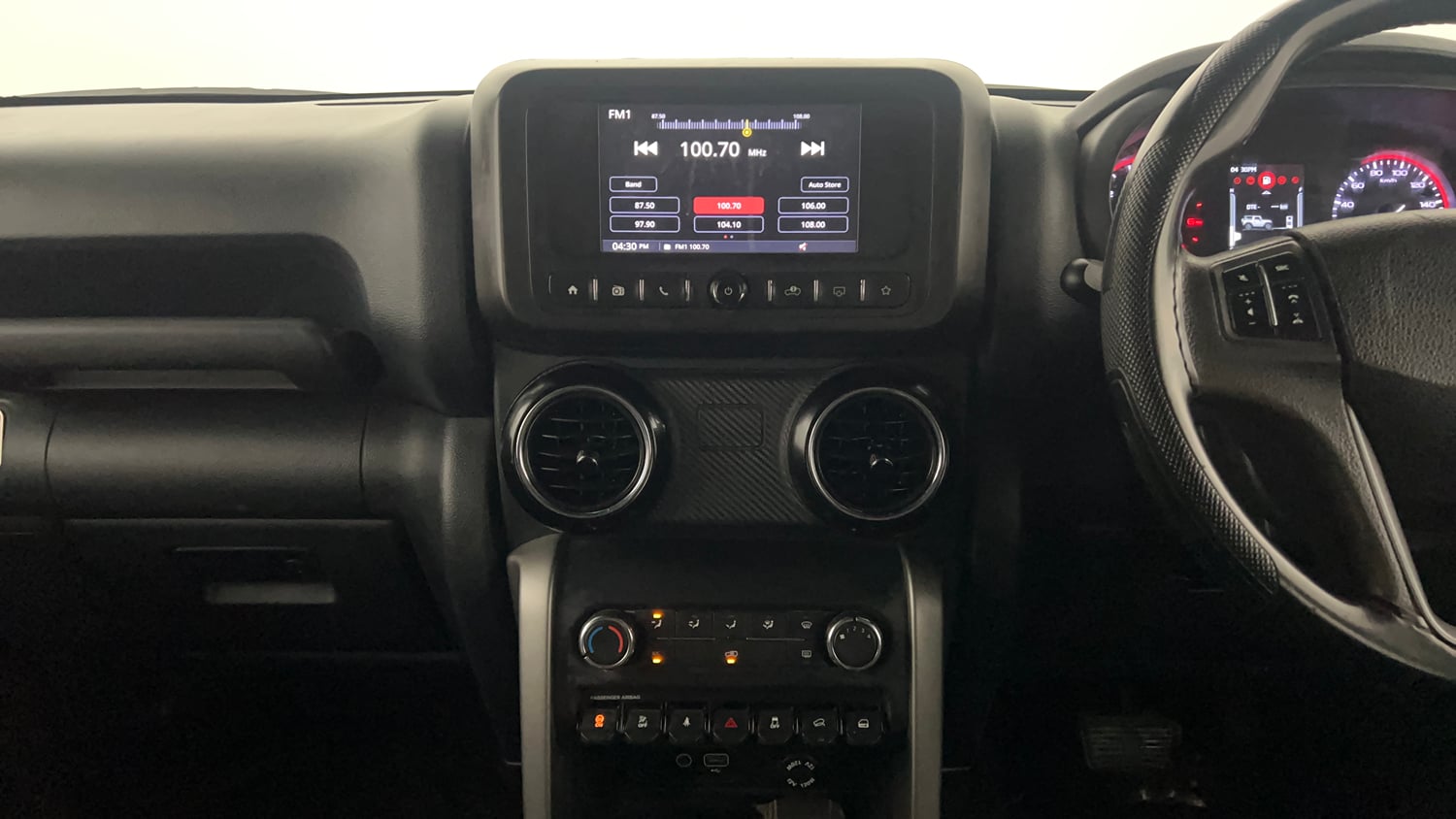 Used 2023 Mahindra Thar LX Hard Top Petrol AT RWD Petrol Automatic interior MUSIC SYSTEM & AC CONTROL VIEW