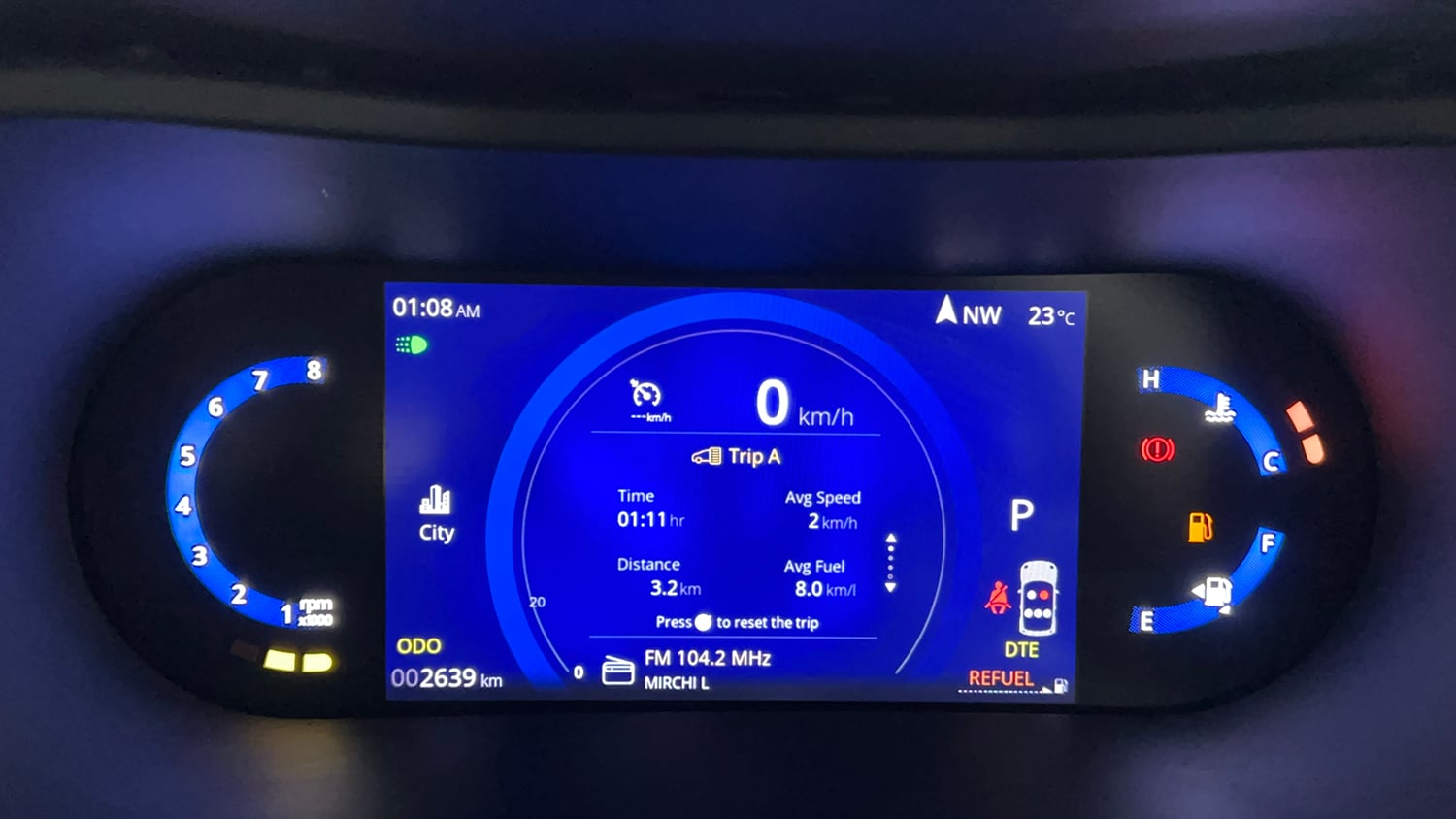 Used 2024 Tata Nexon Creative Plus S 1.2 Revotron Petrol 7DCA Petrol Automatic interior CLUSTERMETER VIEW