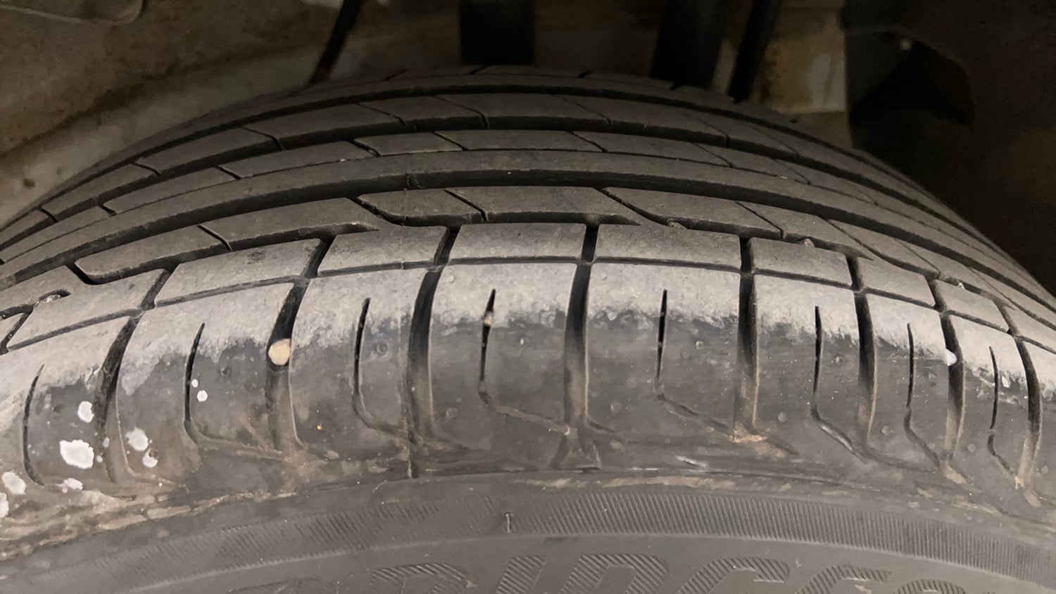 Used 2024 Tata Nexon Creative Plus S 1.2 Revotron Petrol 7DCA Petrol Automatic tyres LEFT REAR TYRE TREAD VIEW