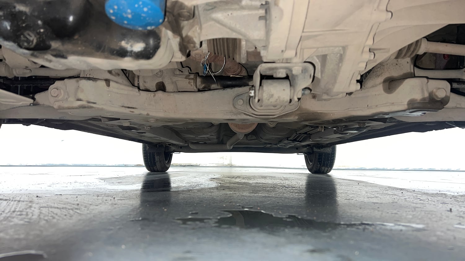 Used 2021 Hyundai Grand i10 Nios Magna Corporate Edition 1.2 Kappa VTVT Petrol Manual extra FRONT LEFT UNDERBODY VIEW