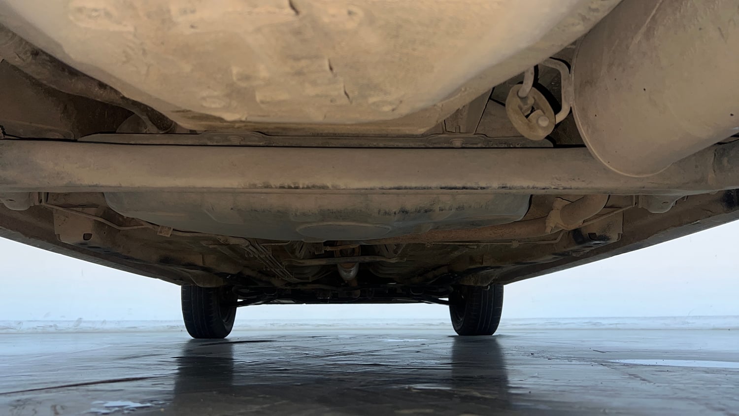 Used 2019 Tata Tiago Revotron XZ w/o Alloy Petrol Manual extra REAR UNDERBODY VIEW (TAKEN FROM REAR)