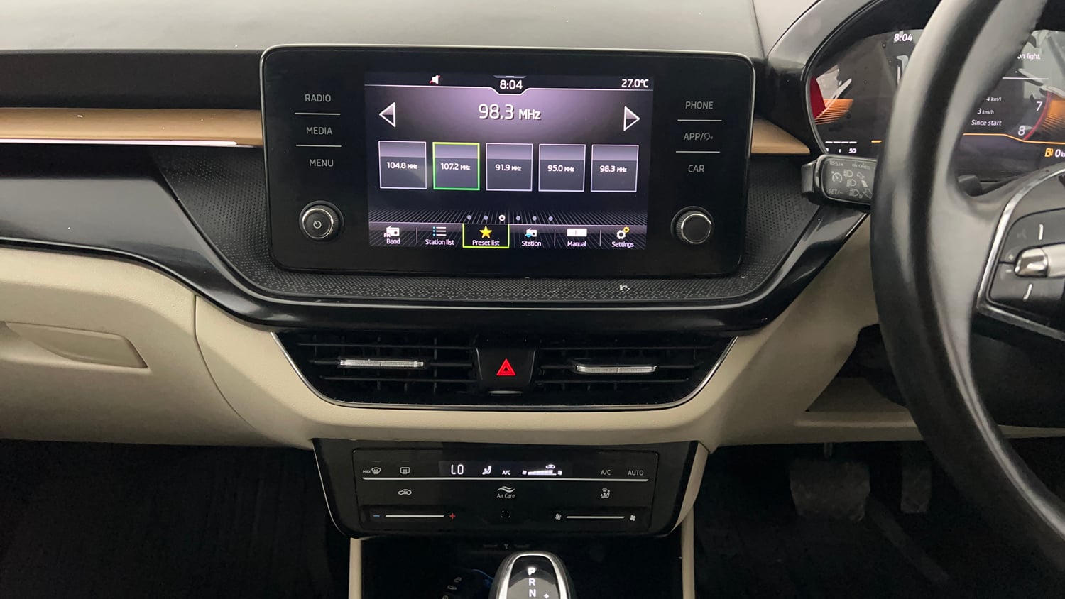 Used 2023 Skoda Slavia Style 1.5L TSI DSG Petrol Automatic interior MUSIC SYSTEM & AC CONTROL VIEW