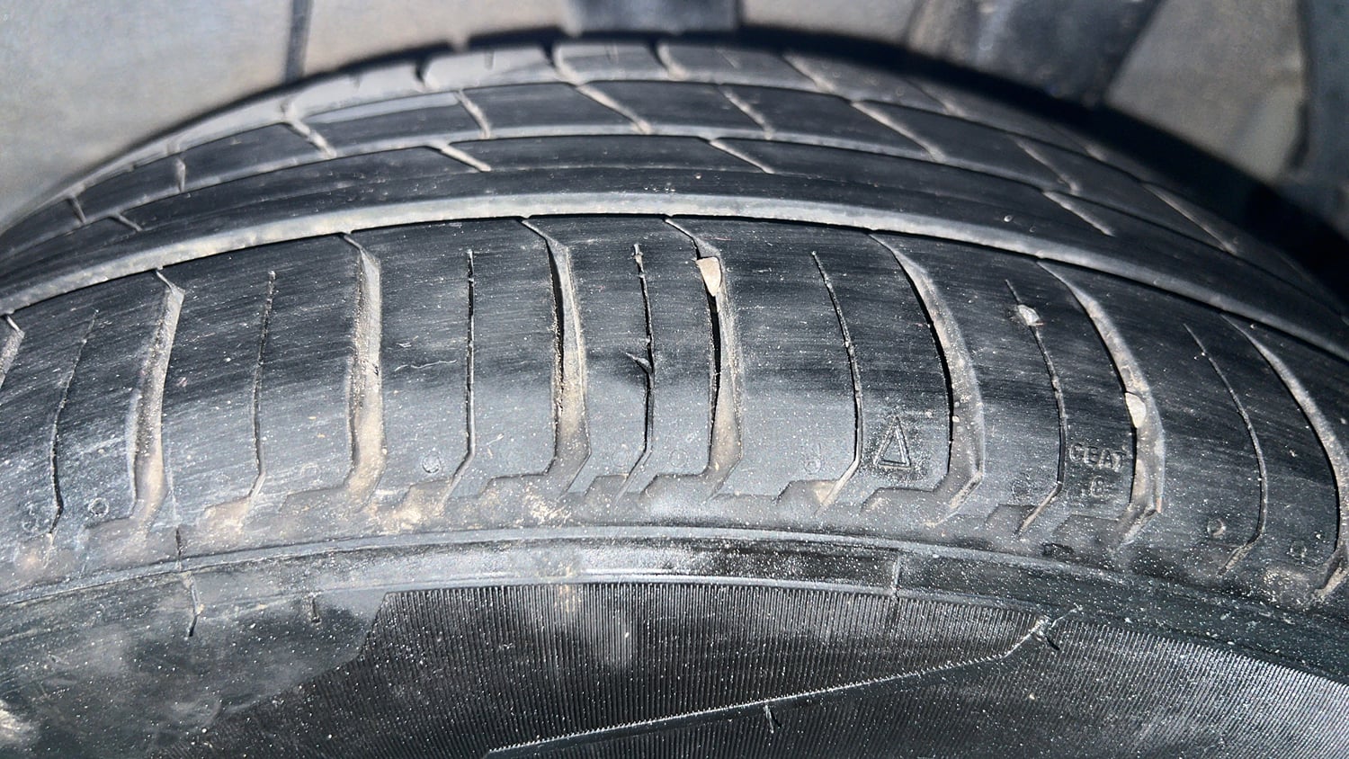 Used 2020 Hyundai Aura SX 1.2 Petrol Petrol Manual tyres LEFT REAR TYRE TREAD VIEW