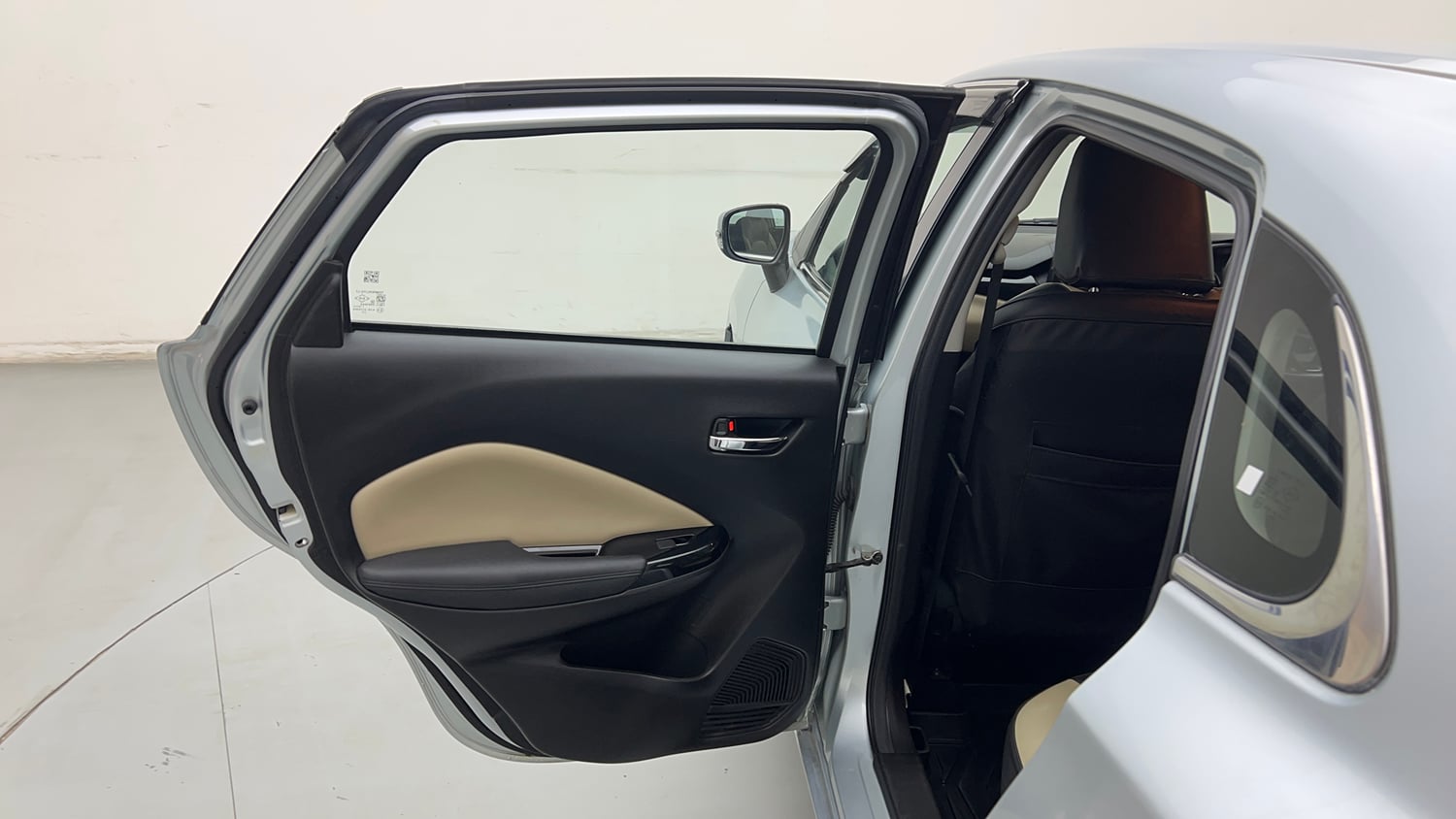 Used 2023 Toyota Glanza G AMT Petrol Automatic interior LEFT REAR DOOR OPEN VIEW