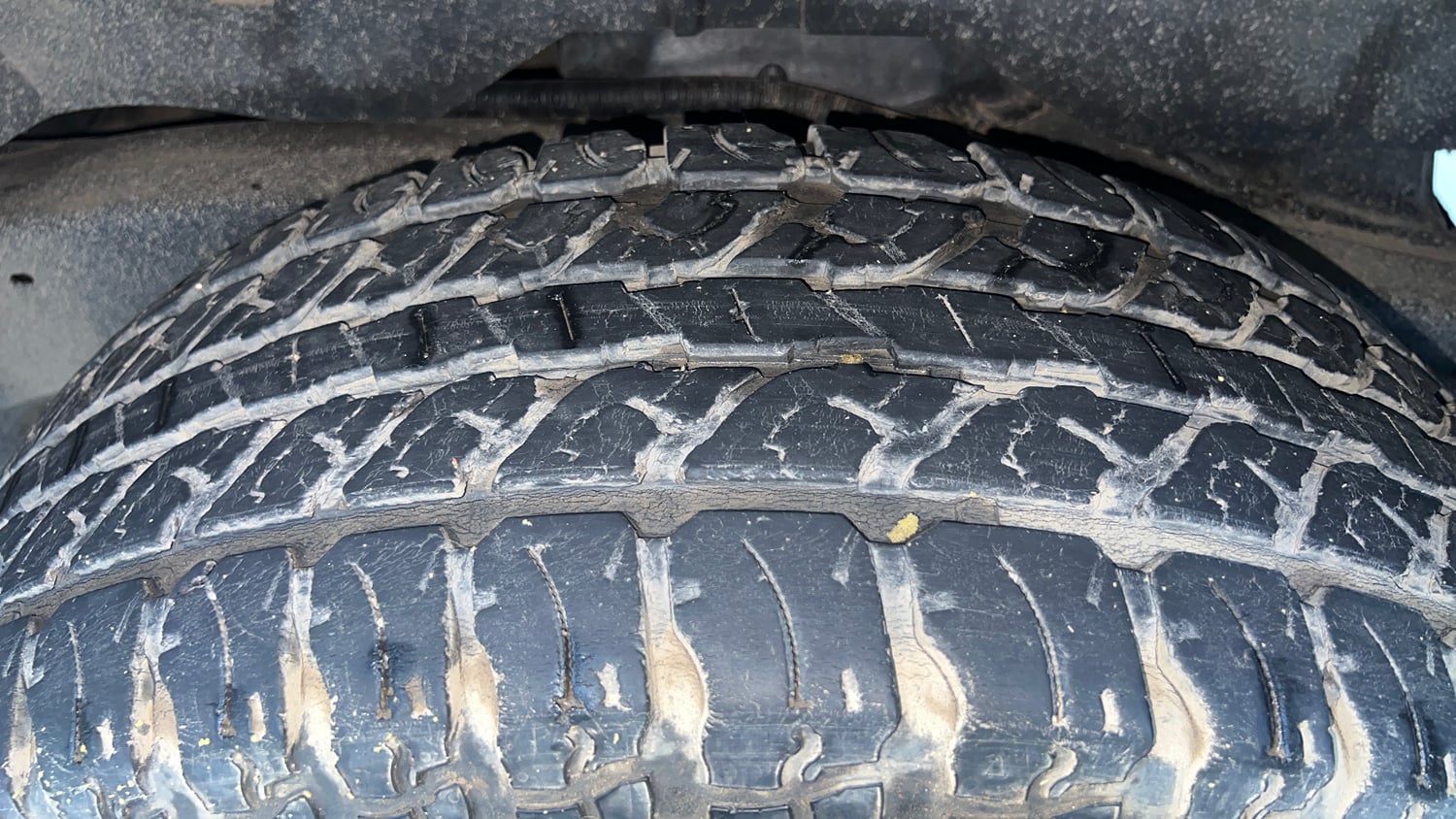 Used 2021 mahindra Thar LX Hard Top Petrol AT 4WD Petrol Automatic tyres LEFT REAR TYRE TREAD VIEW