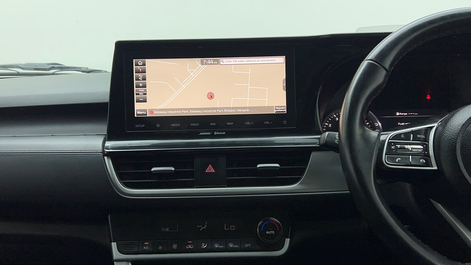 Used 2022 Kia Seltos GTX Plus 1.4 DCT Petrol Automatic interior MUSIC SYSTEM & AC CONTROL VIEW