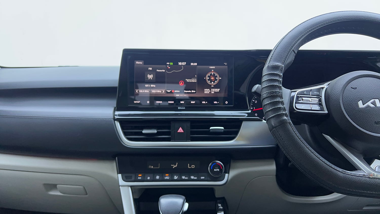 Used 2022 kia Seltos HTX 1.5 IVT Petrol Automatic interior MUSIC SYSTEM & AC CONTROL VIEW